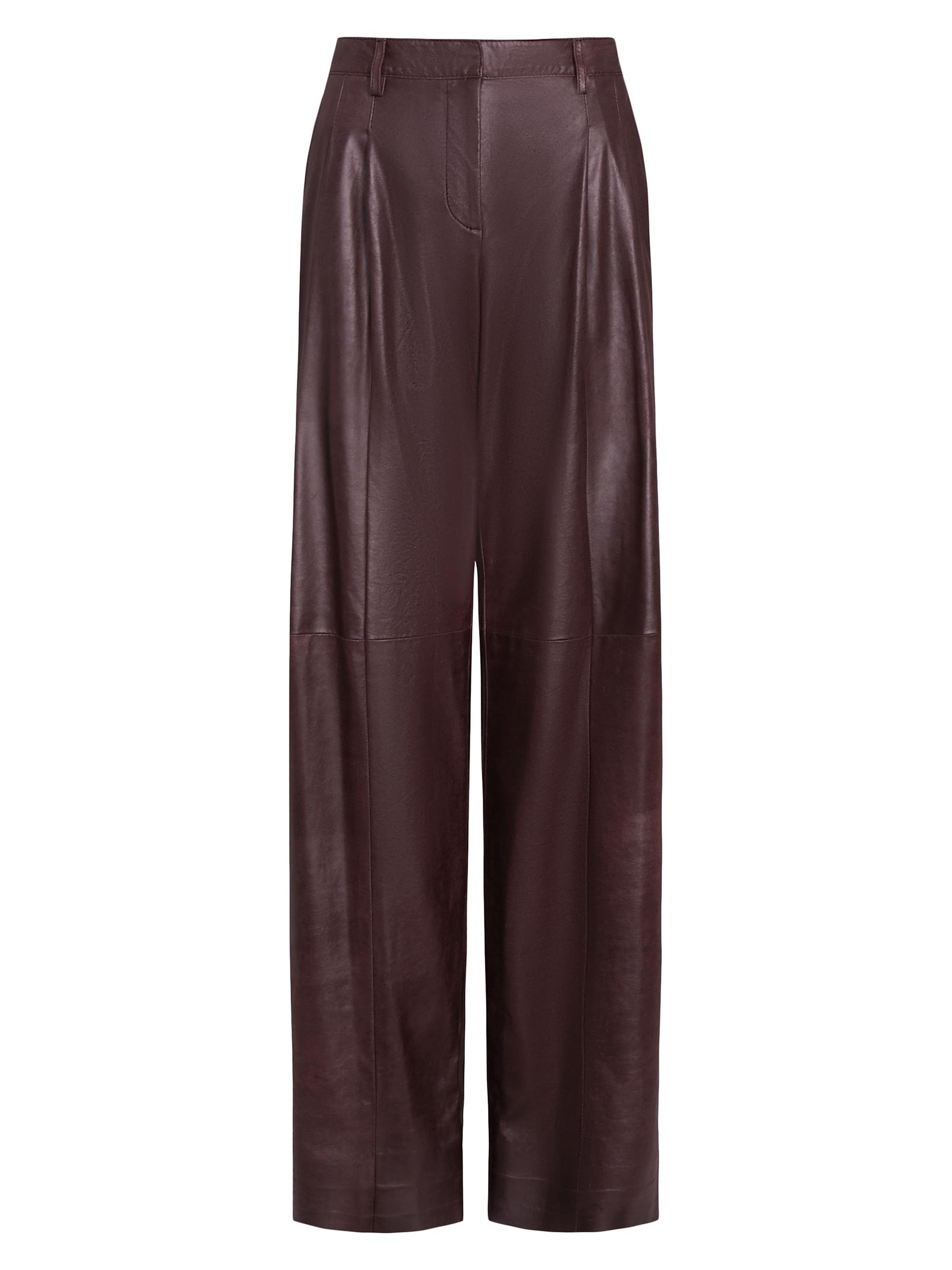 TWP Women's Sulli Leather Straight Pants - Wine