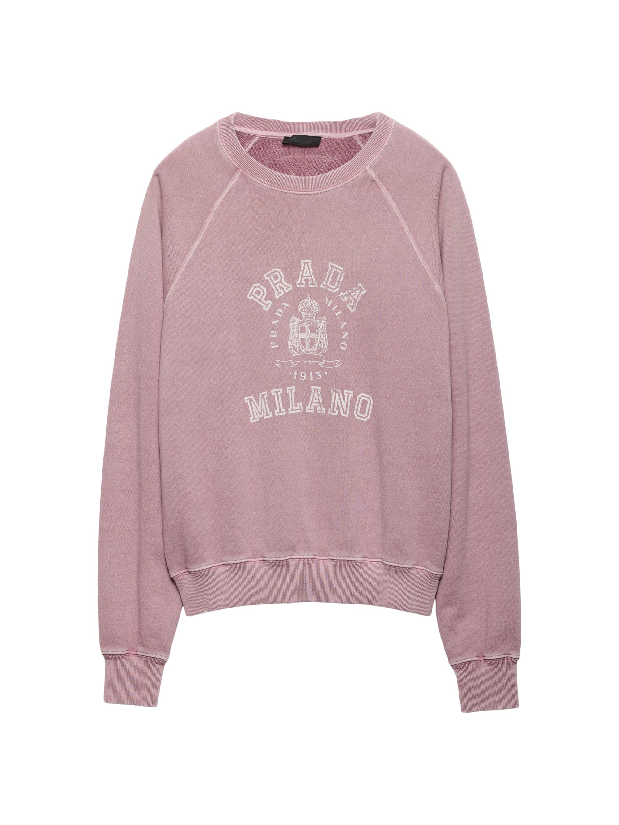 Prada Men's Cotton Fleece Sweatshirt - Pink