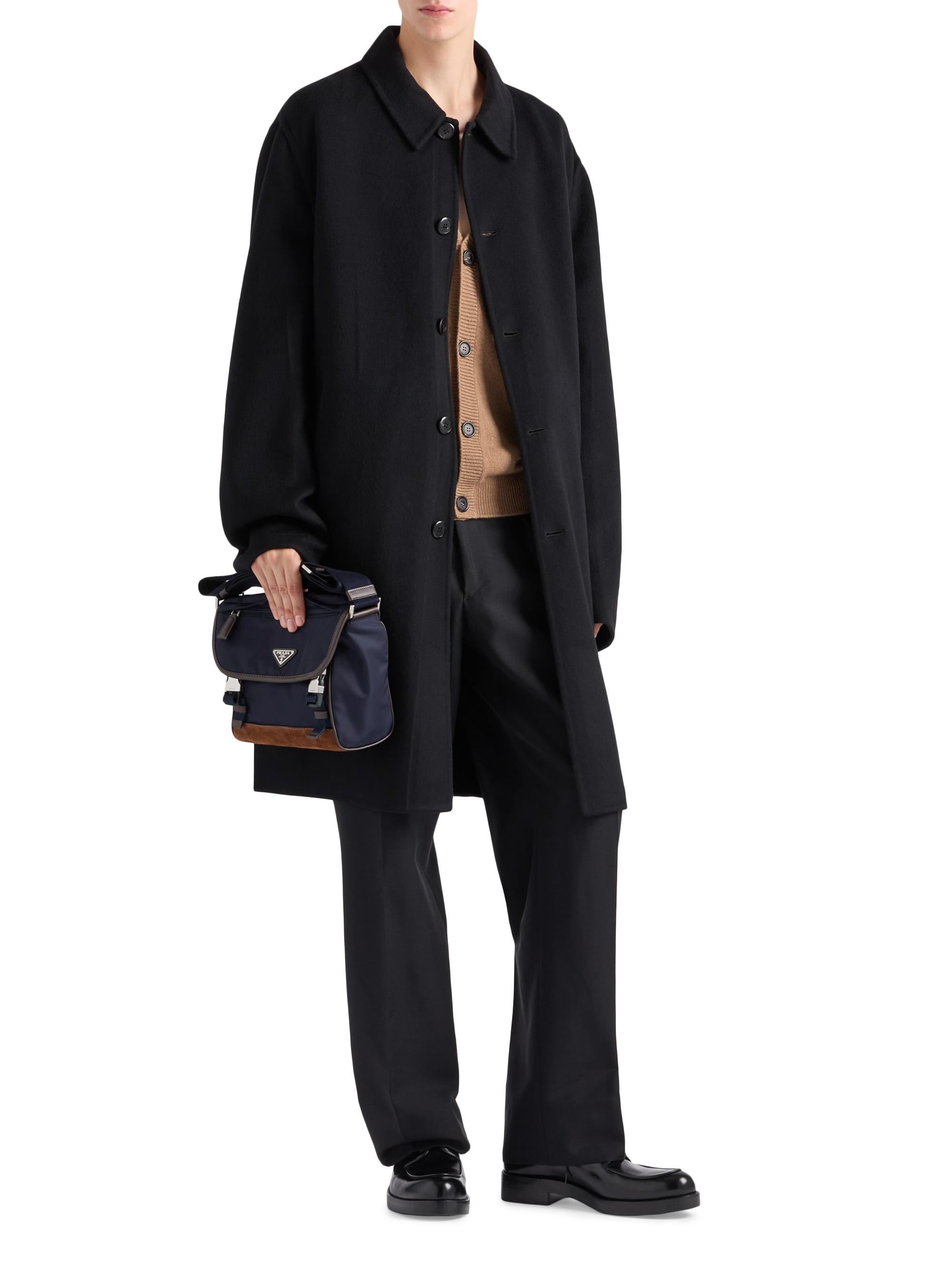 Prada Men's  Re-Nylon and Leather Shoulder Bag - Blue