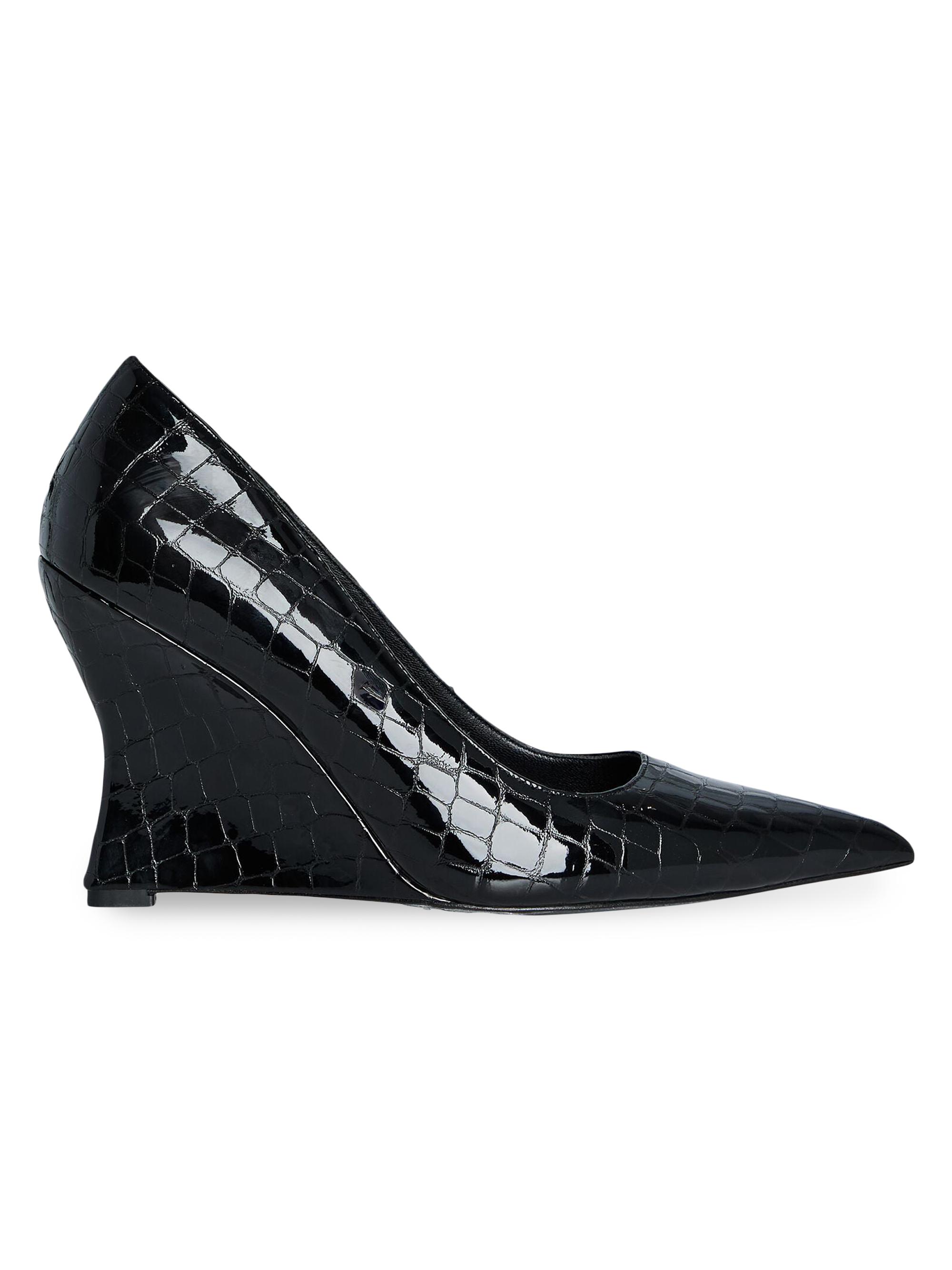 Retrofête Women's Julianna 110MM Leather Pumps - Black Croco