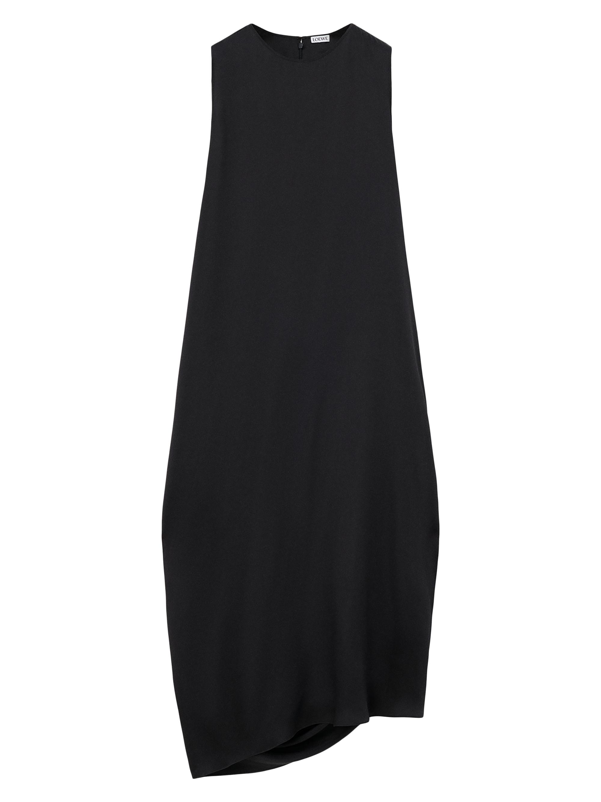 LOEWE Women's Draped Silk Sleeveless Midi-Dress - Black