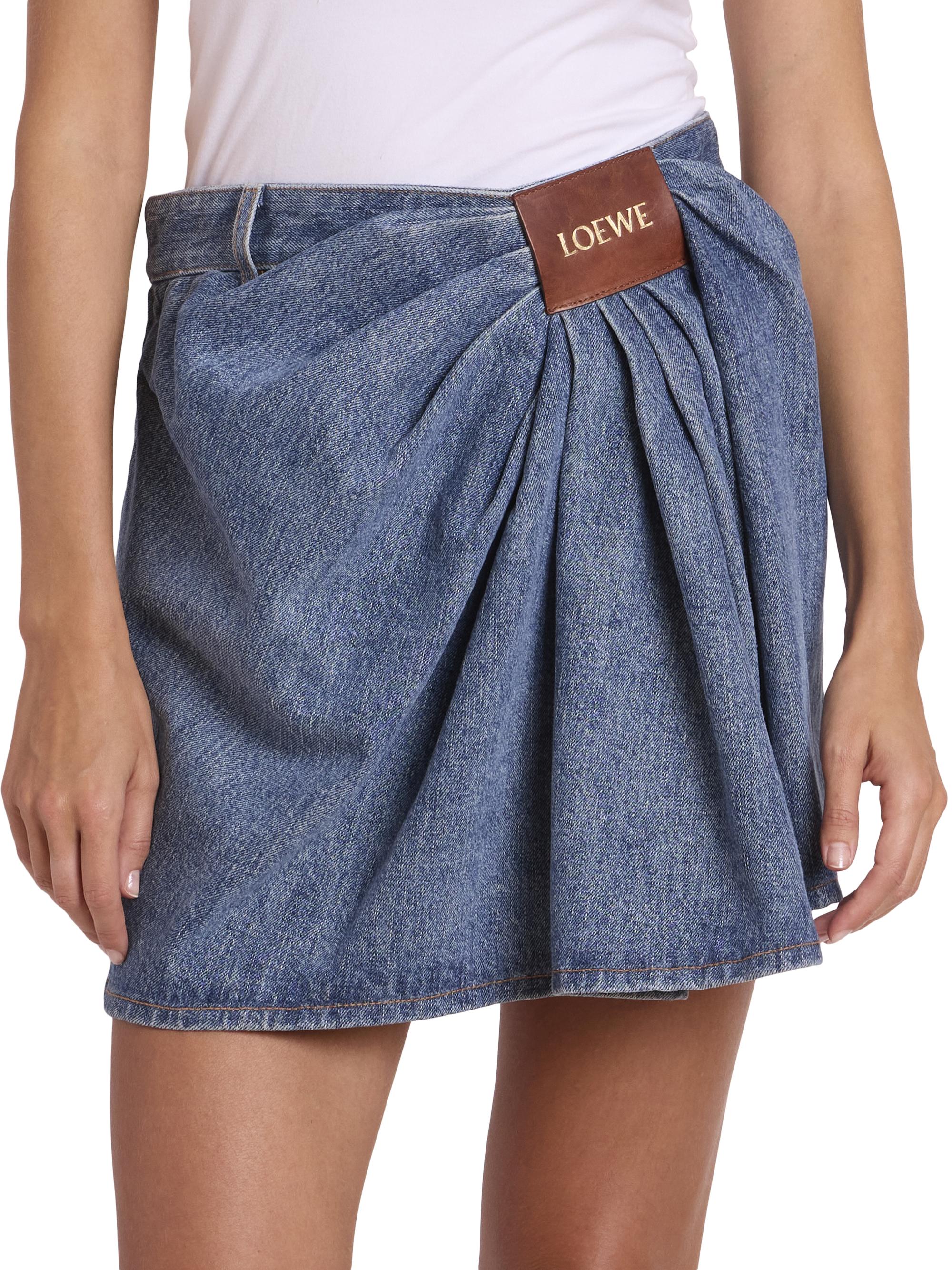 LOEWE Draped Cotton-Blend Skirt | Saks Fifth Avenue
