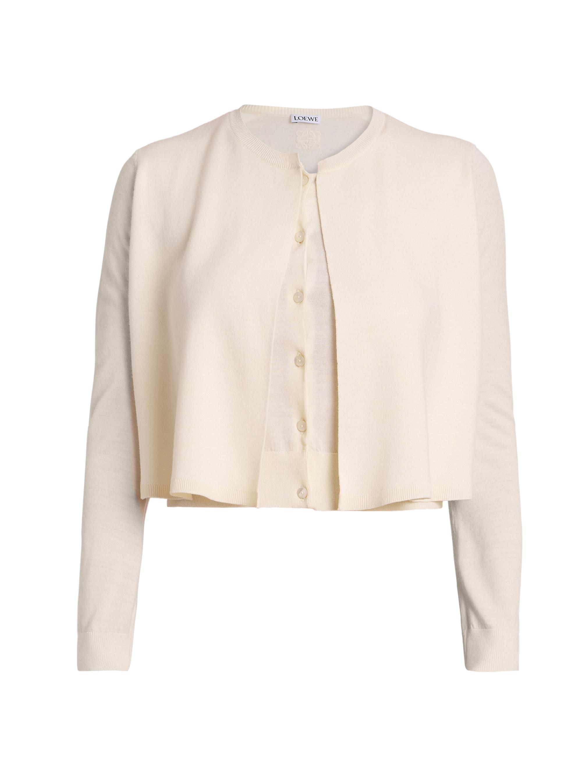 LOEWE Women's Wool Double Cardigan - White