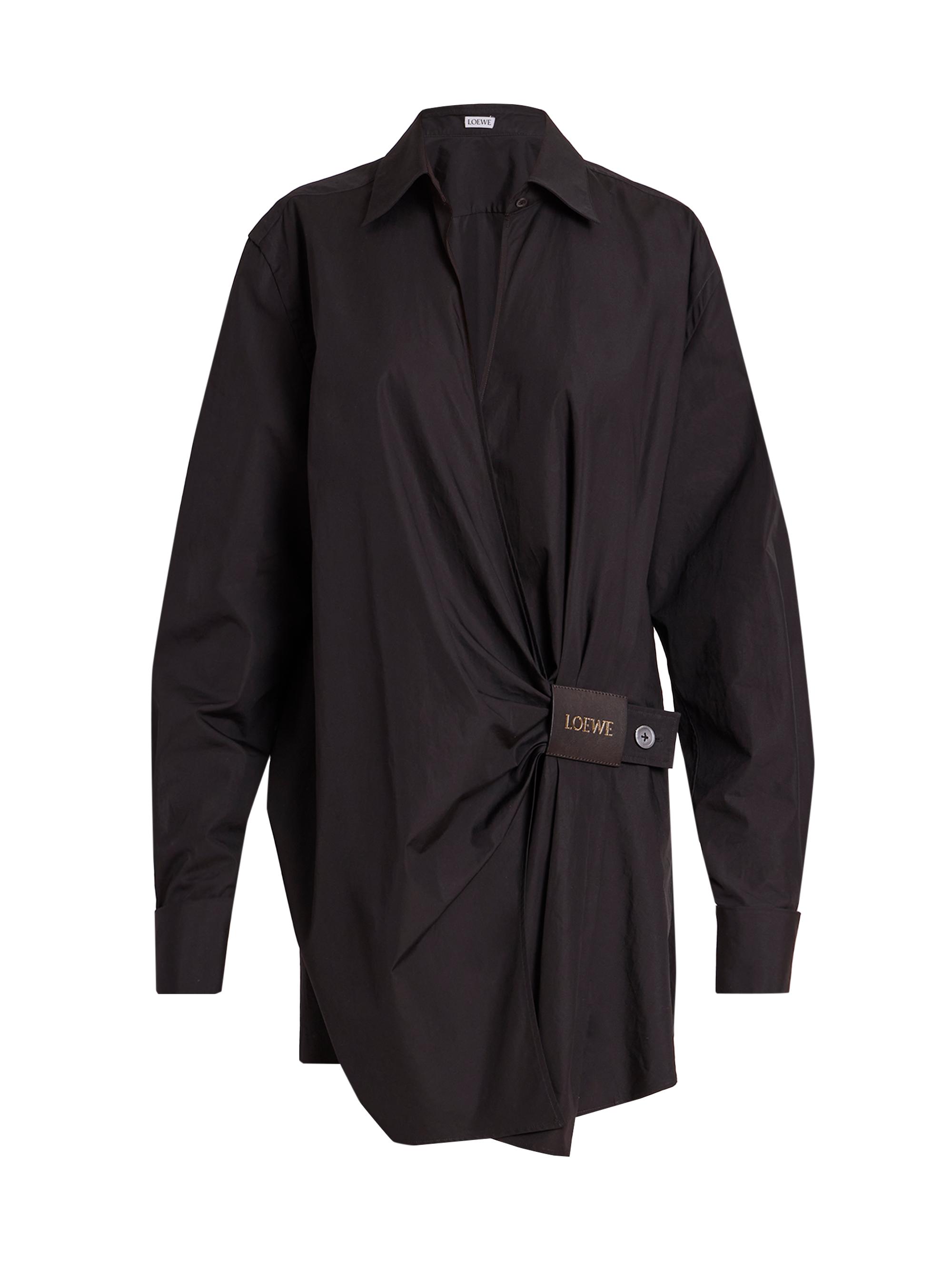 LOEWE Women's Draped Mini Shirtdress - Black