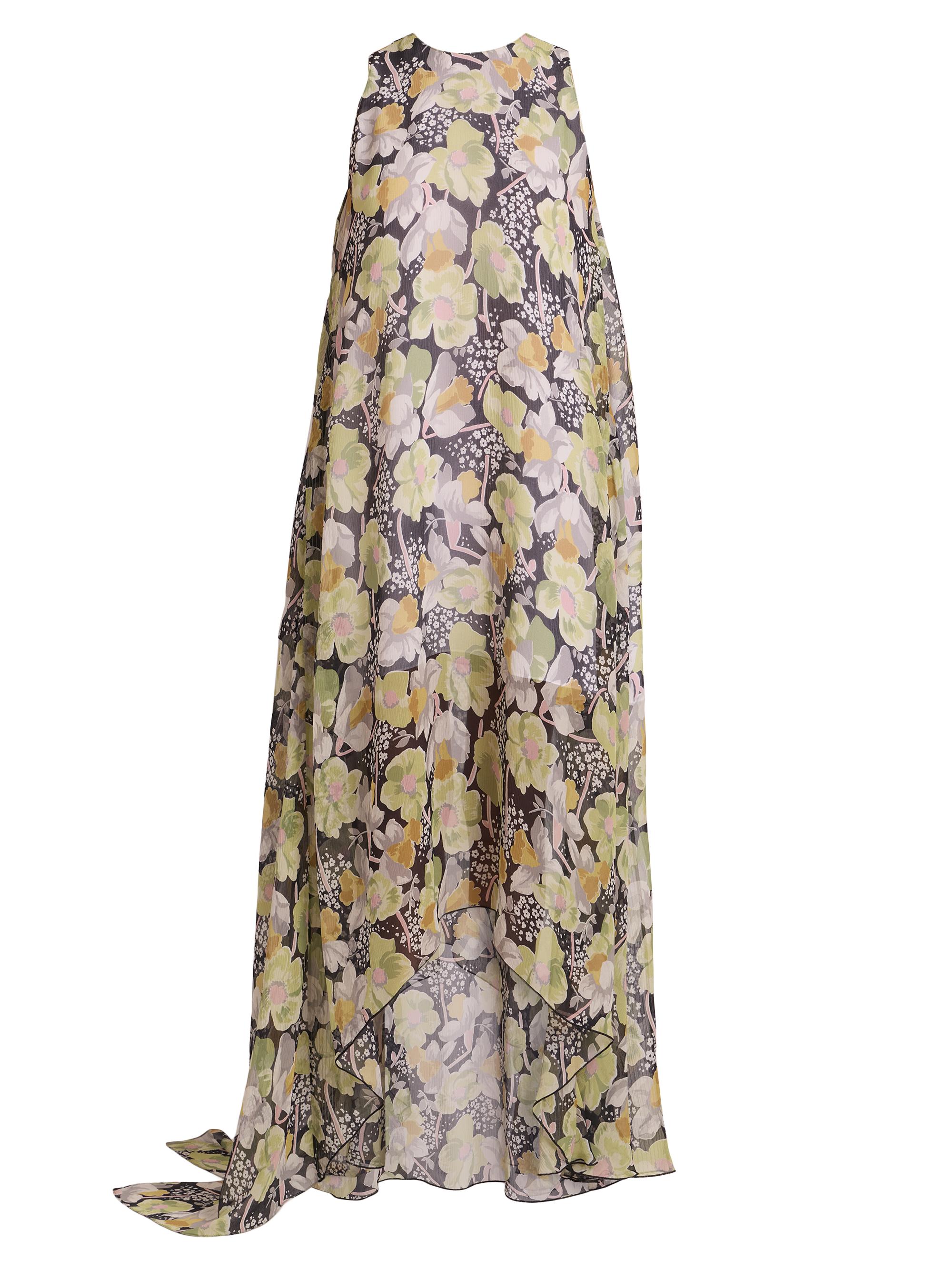LOEWE Women's Floral Silk Relaxed Gown - Black Multicolor