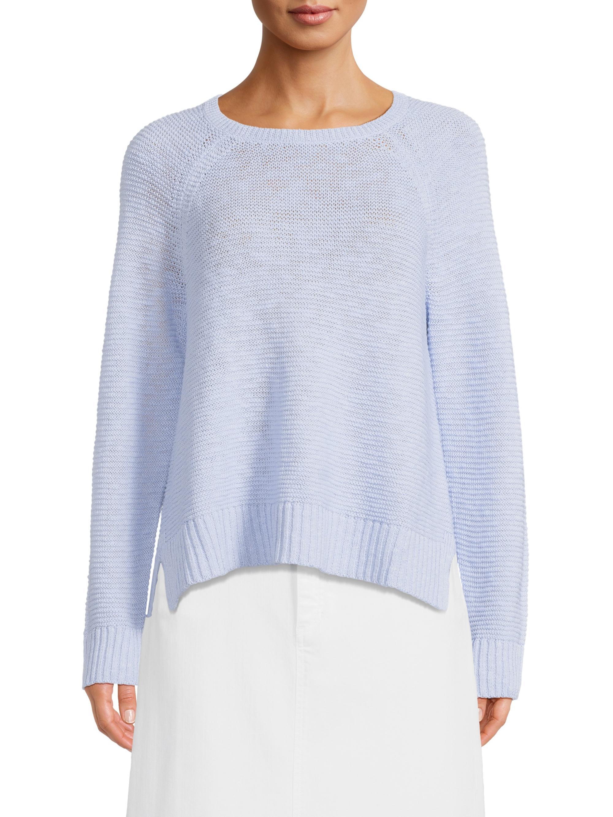 Eileen Fisher Linen-Cotton Raglan-Sleeve Sweater | Saks Fifth Avenue
