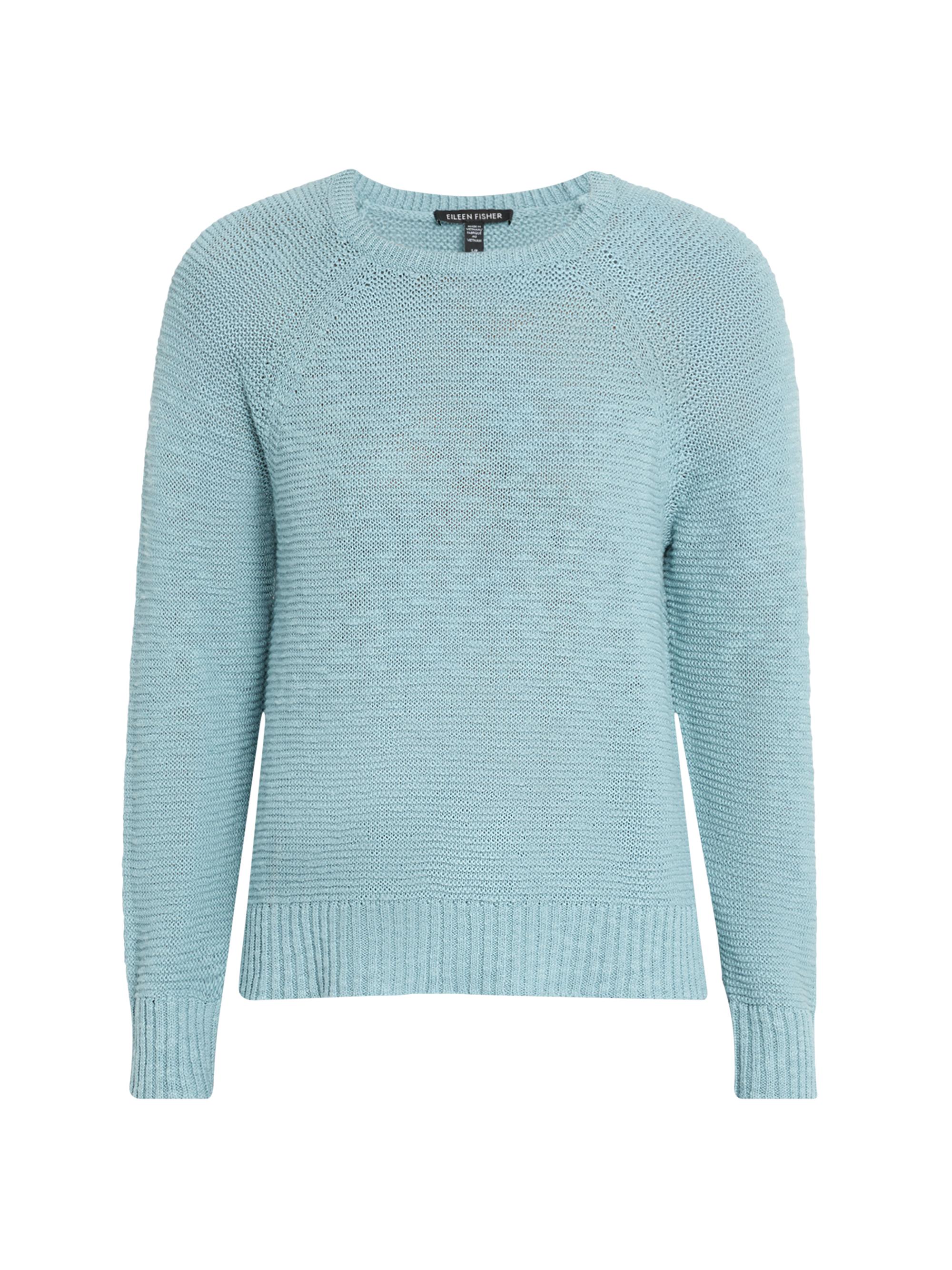Eileen Fisher Women's Linen-Cotton Raglan-Sleeve Sweater - Light Blue