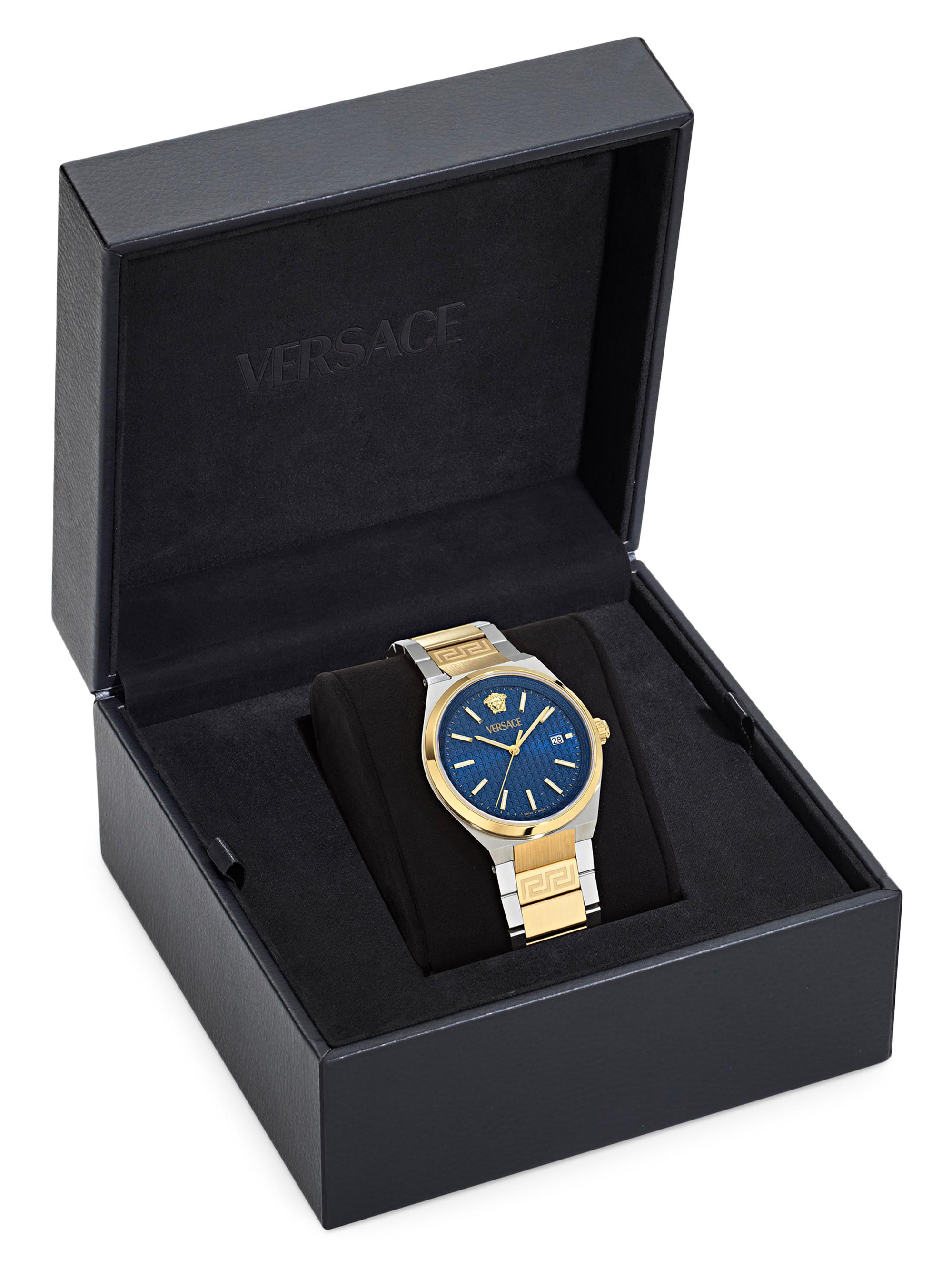 Versace V-Auria Two-Tone Stainless Steel Bracelet Watch/39MM