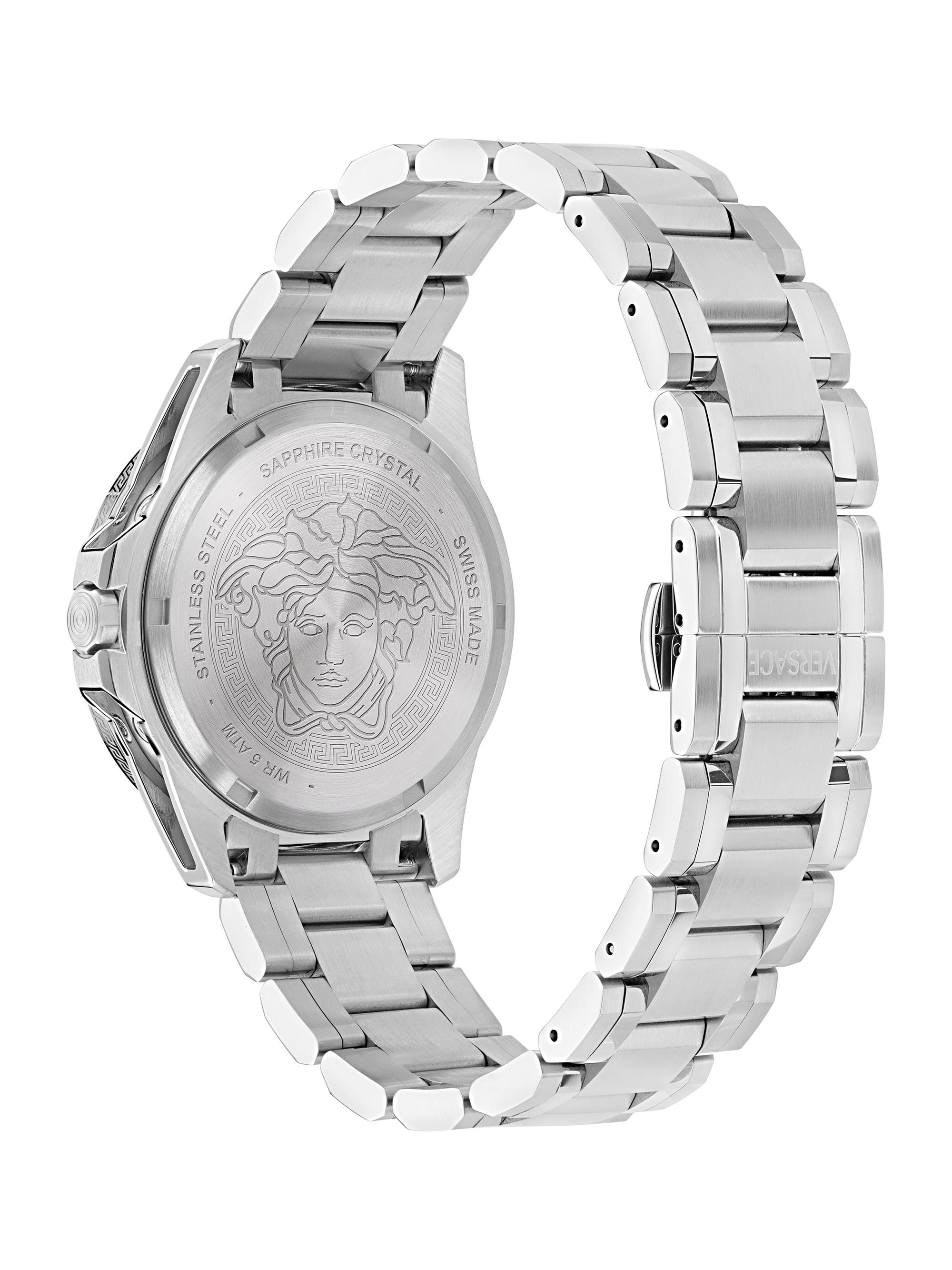 Versace V-Galaxy Moonphase Stainless Steel Watch/43MM | Saks Fifth