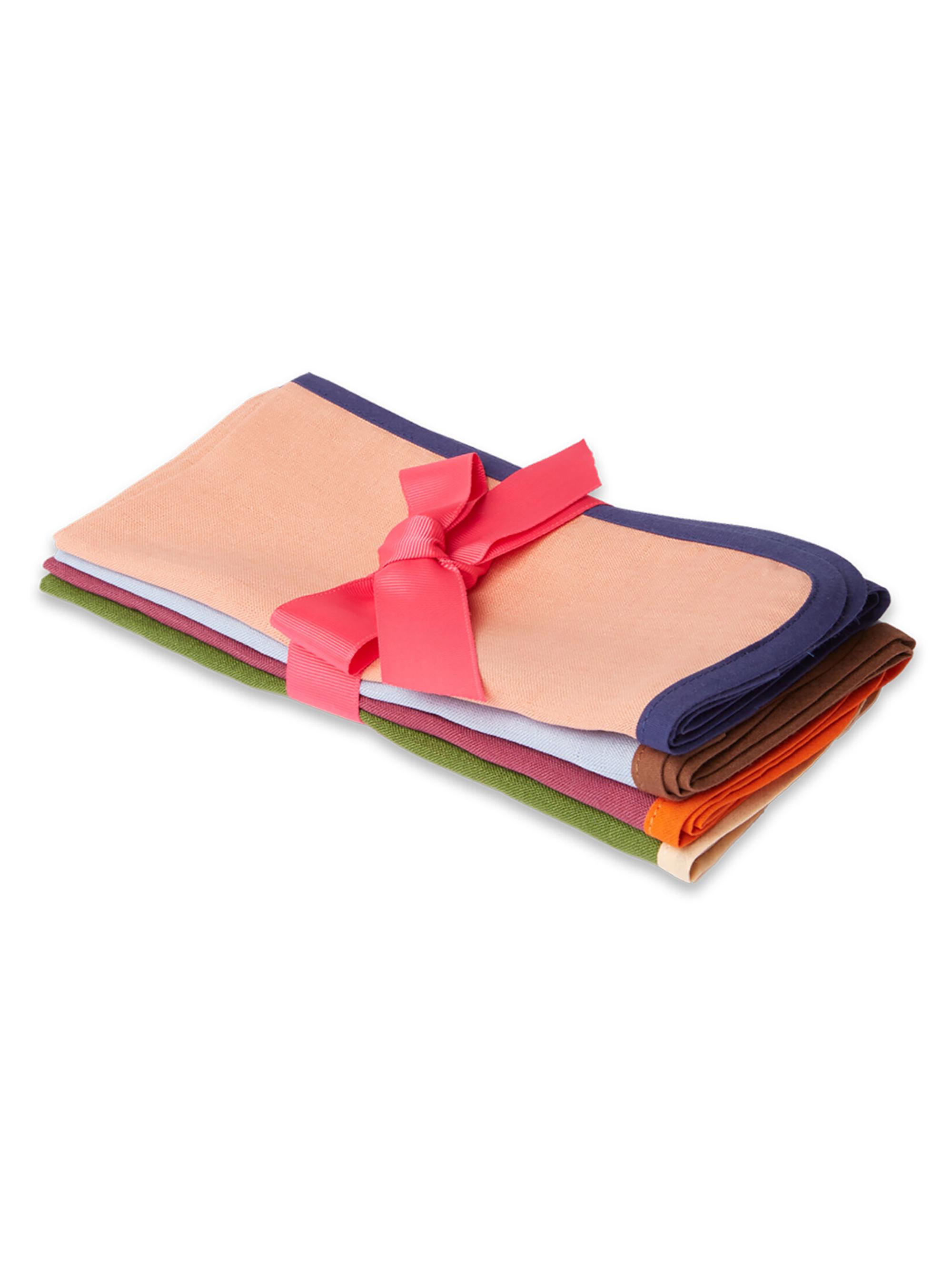 La DoubleJ Large Napkins Set of 4 (17.7''x 17.7'') - Rainbow Multicolor