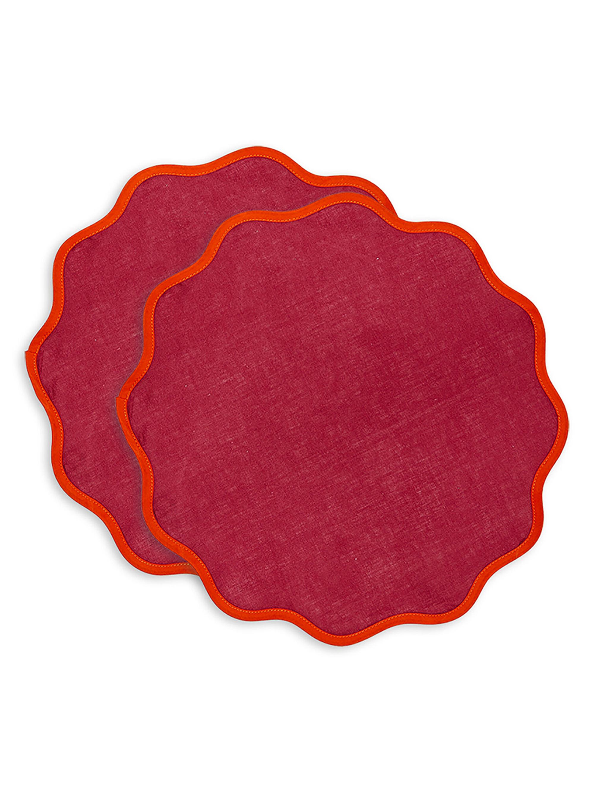 La DoubleJ Cloud Placemats Set of 2 - Rainbow Raspberry