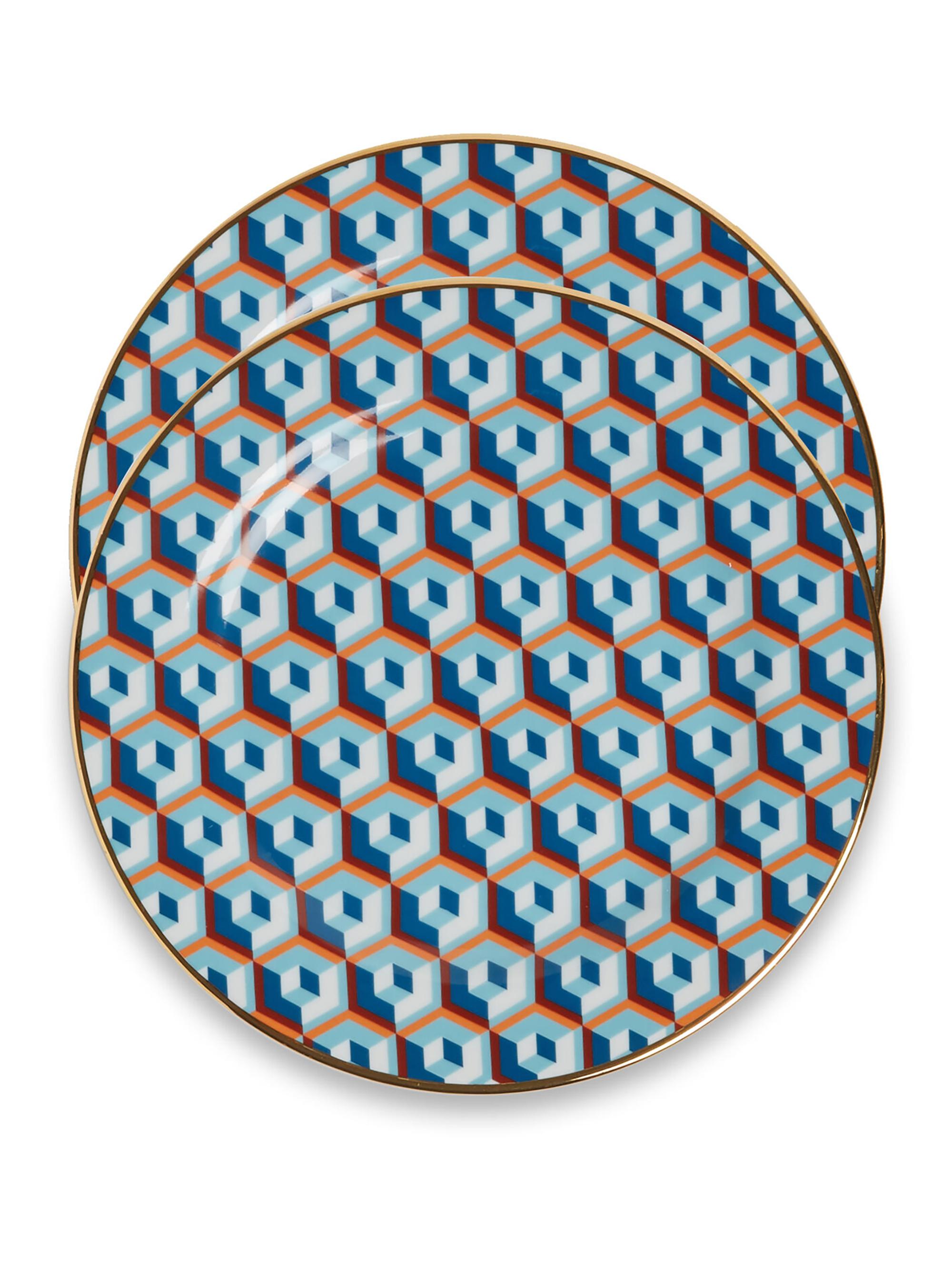 La DoubleJ Dessert Plates Set of 2 - Cubi Blue