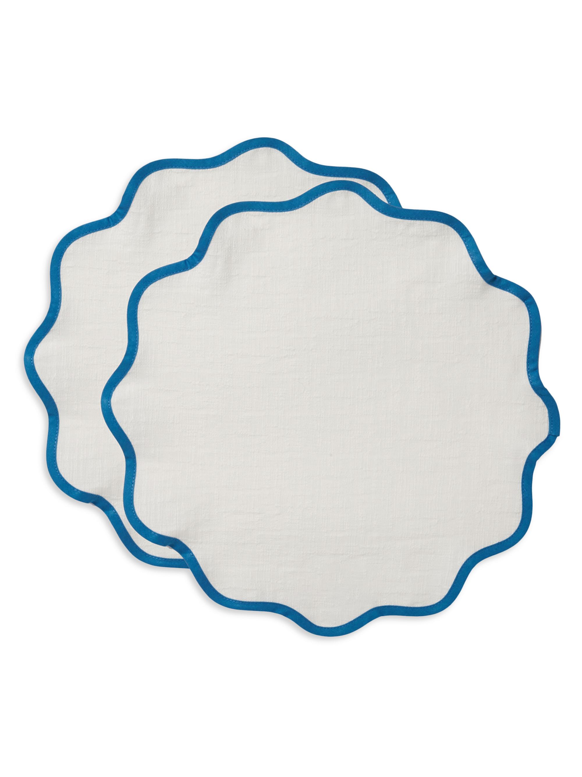 La DoubleJ Cloud Placemats Set of 2 - Blue White