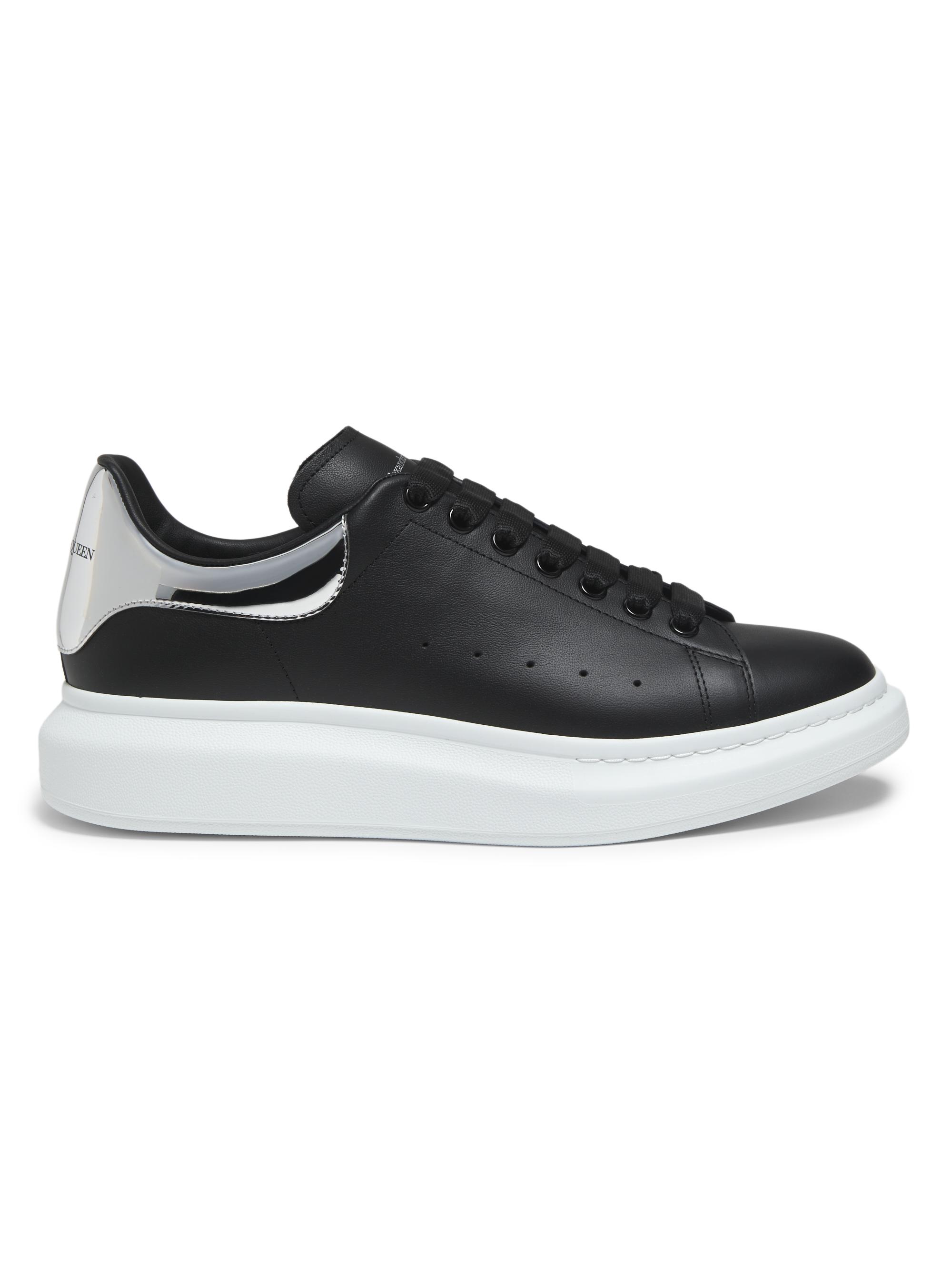 スニーカー Oversize Sneakers in Black & Silver Leather McQueen Oversized Embossed Leather Sneakers | Saks Fifth Avenue