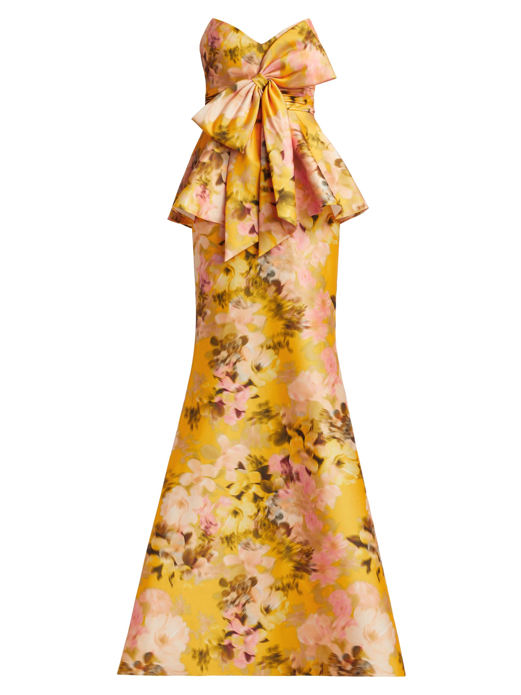 open lace back dress Asymmetrical Top with Skirt US 10 / Yellow main image 0