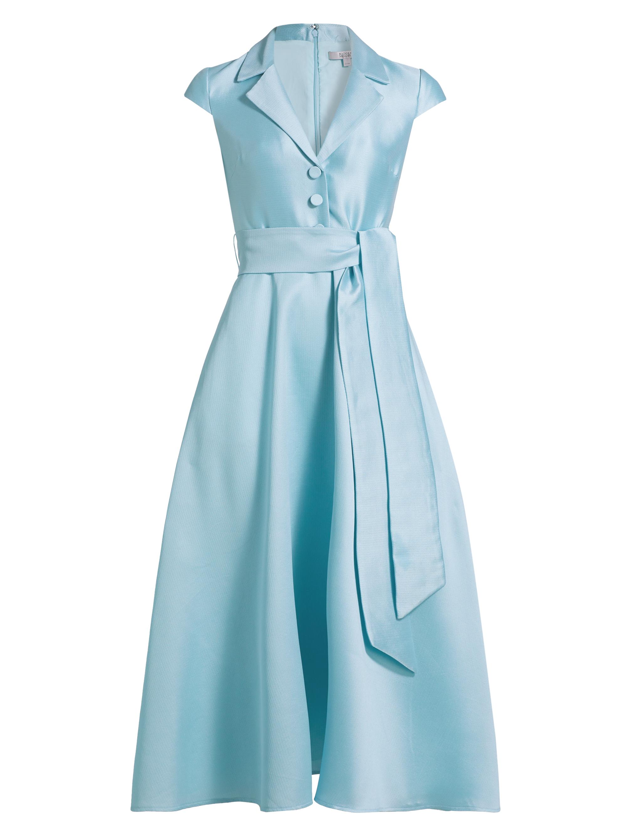 Badgley Mischka Pebble Gazar Sash-Waist Cocktail Dress | Saks Fifth Avenue