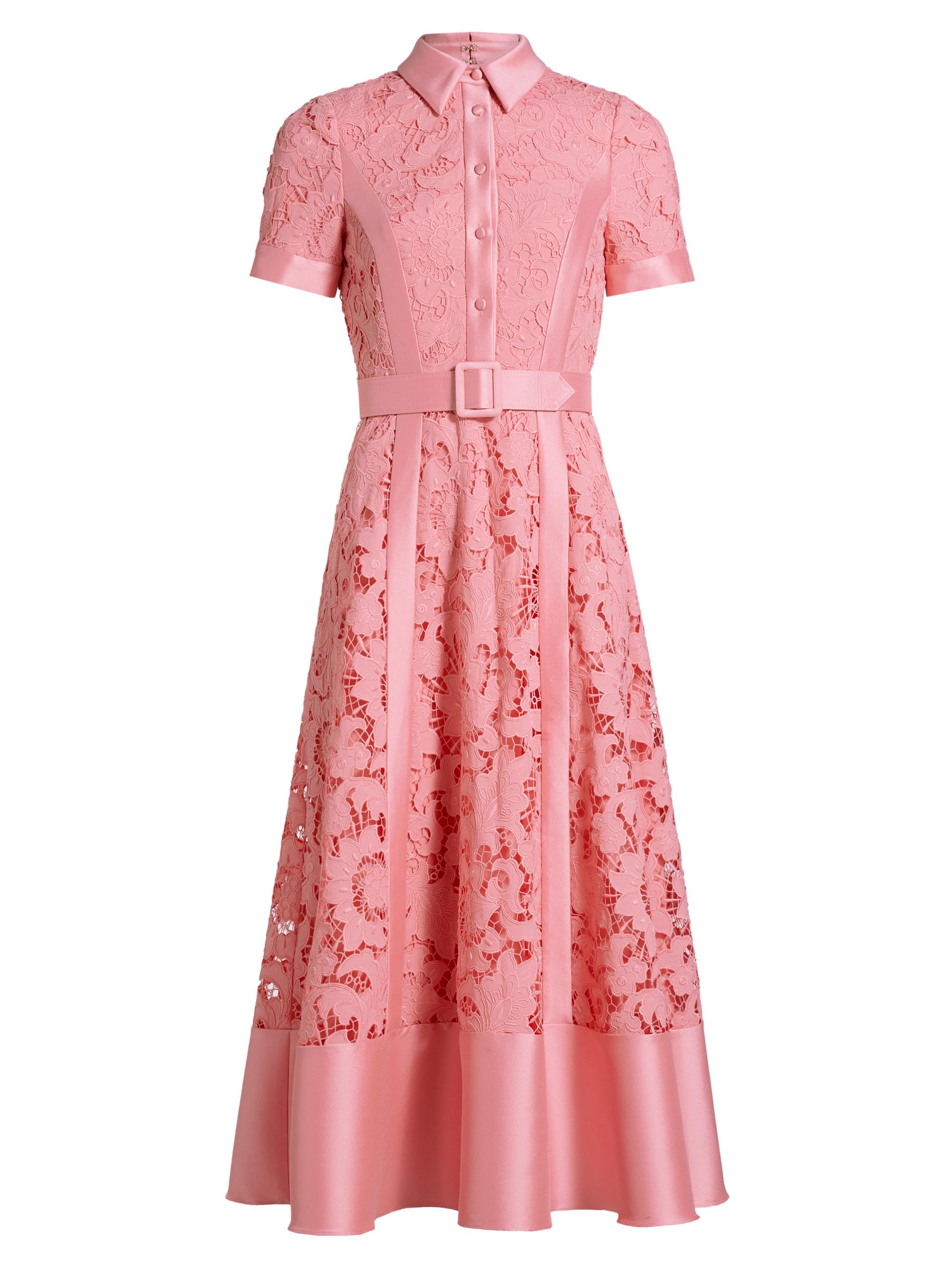 Badgley Mischka Women's Guipure Lace Fit & Flare Dress - Peony