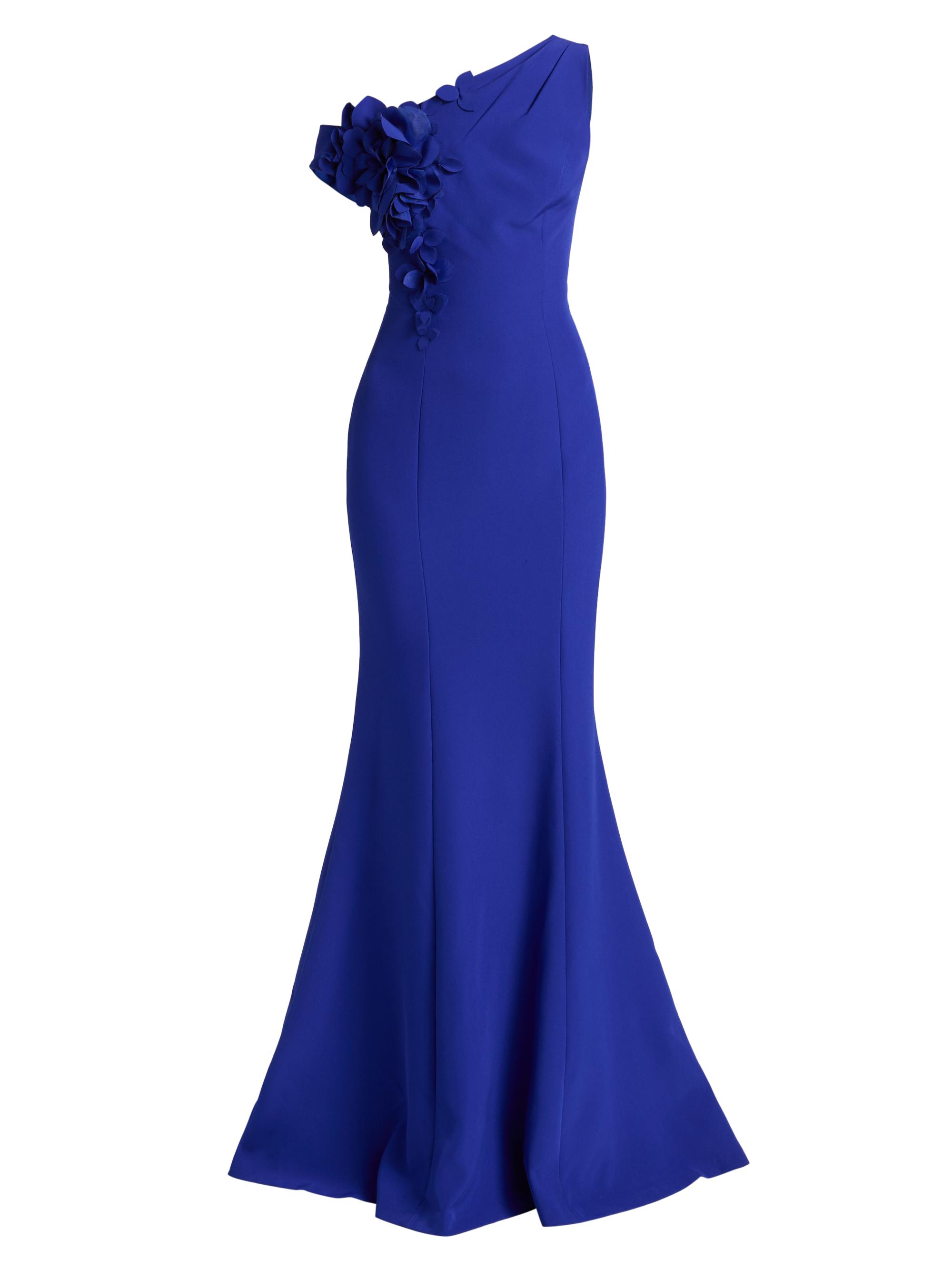 Teri Jon by Rickie Freeman Women's Ruffled One-Shoulder Gown - Cobalt