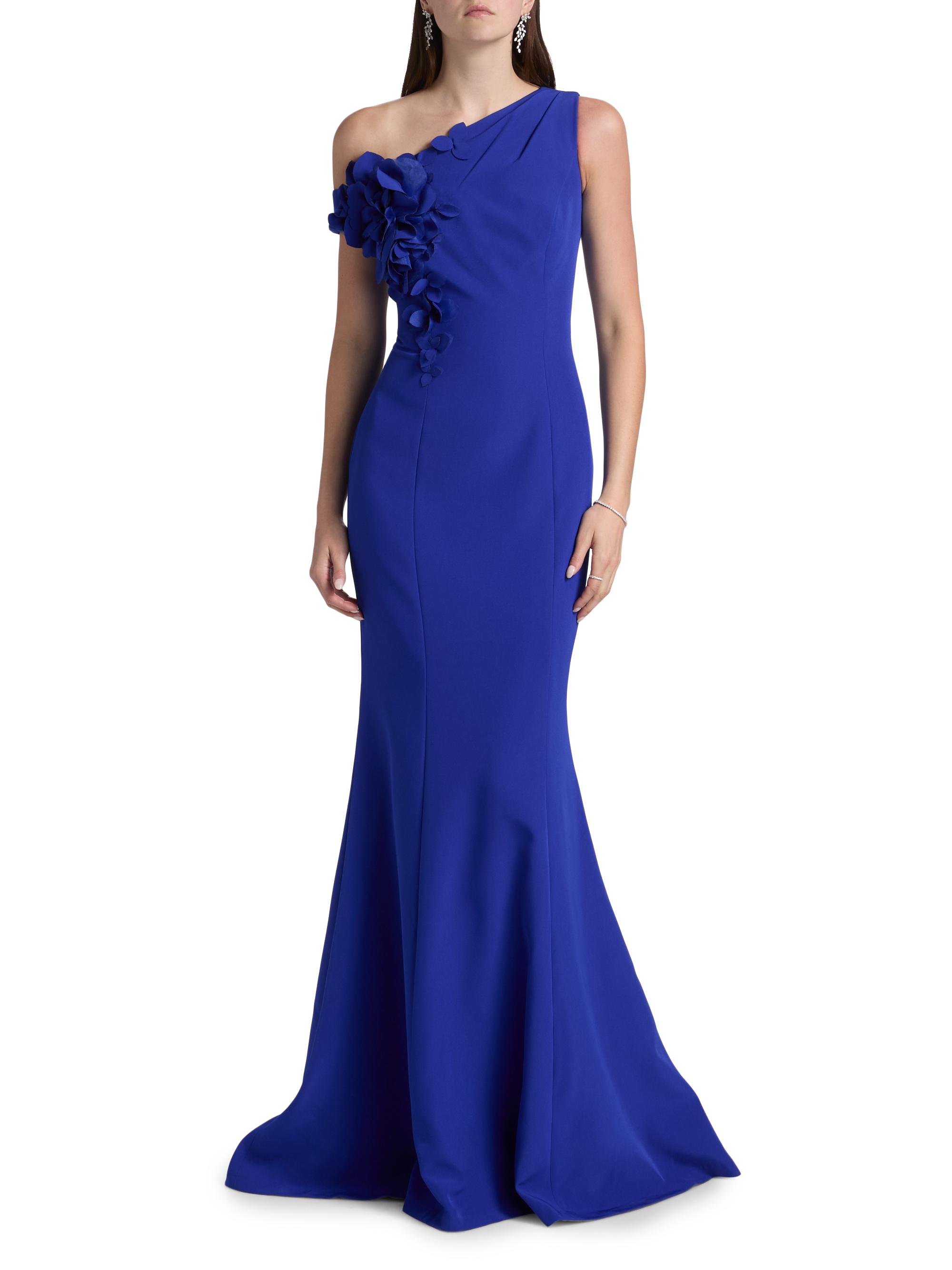 FAB 俺の奢り/This Round's on Me ANQ CF英語版 Teri Jon by Rickie Freeman Ruffled One-Shoulder Gown | Saks Fifth
