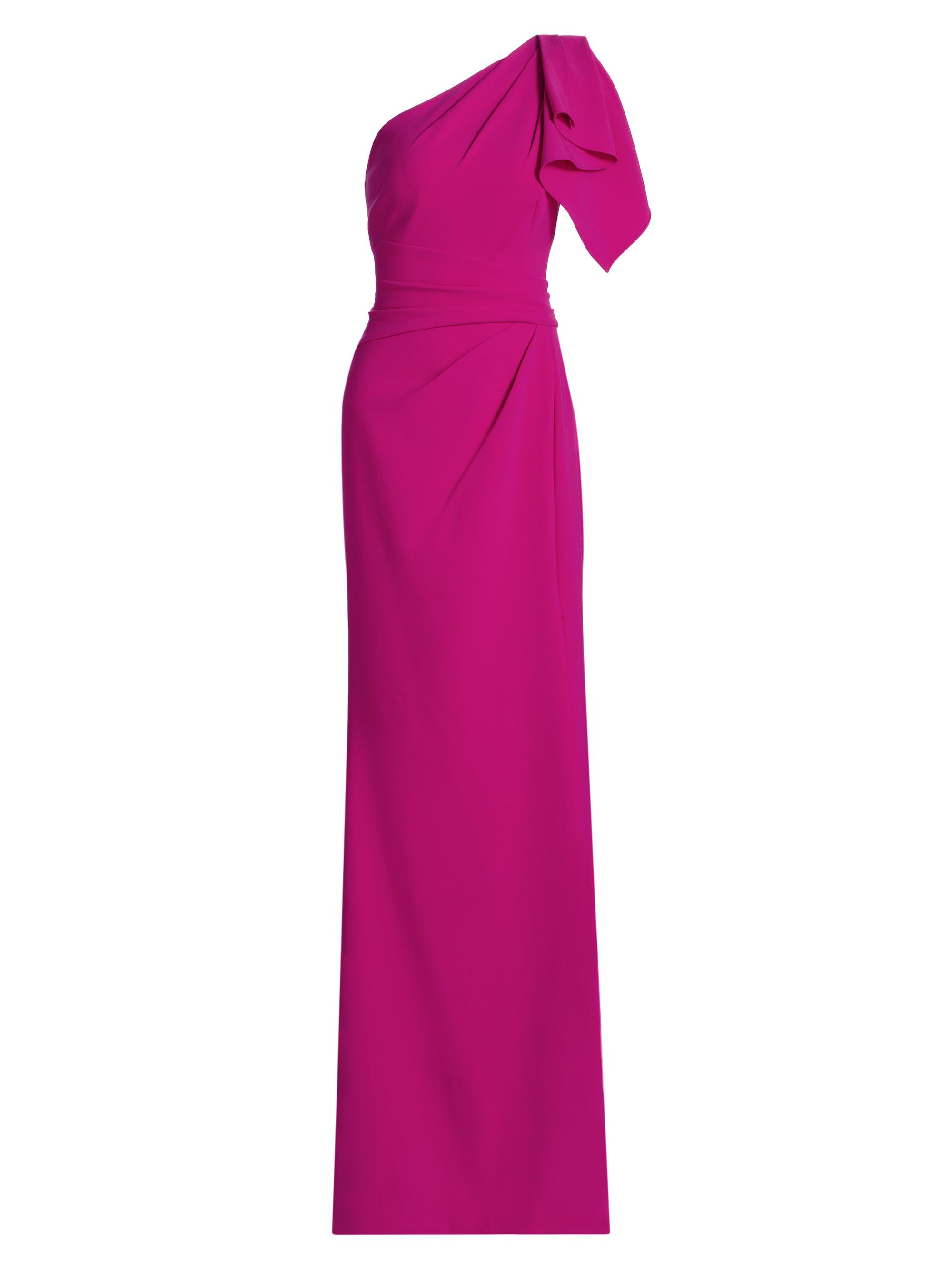 Teri Jon by Rickie Freeman Women's One-Shoulder Sheath Gown - Hot Pink