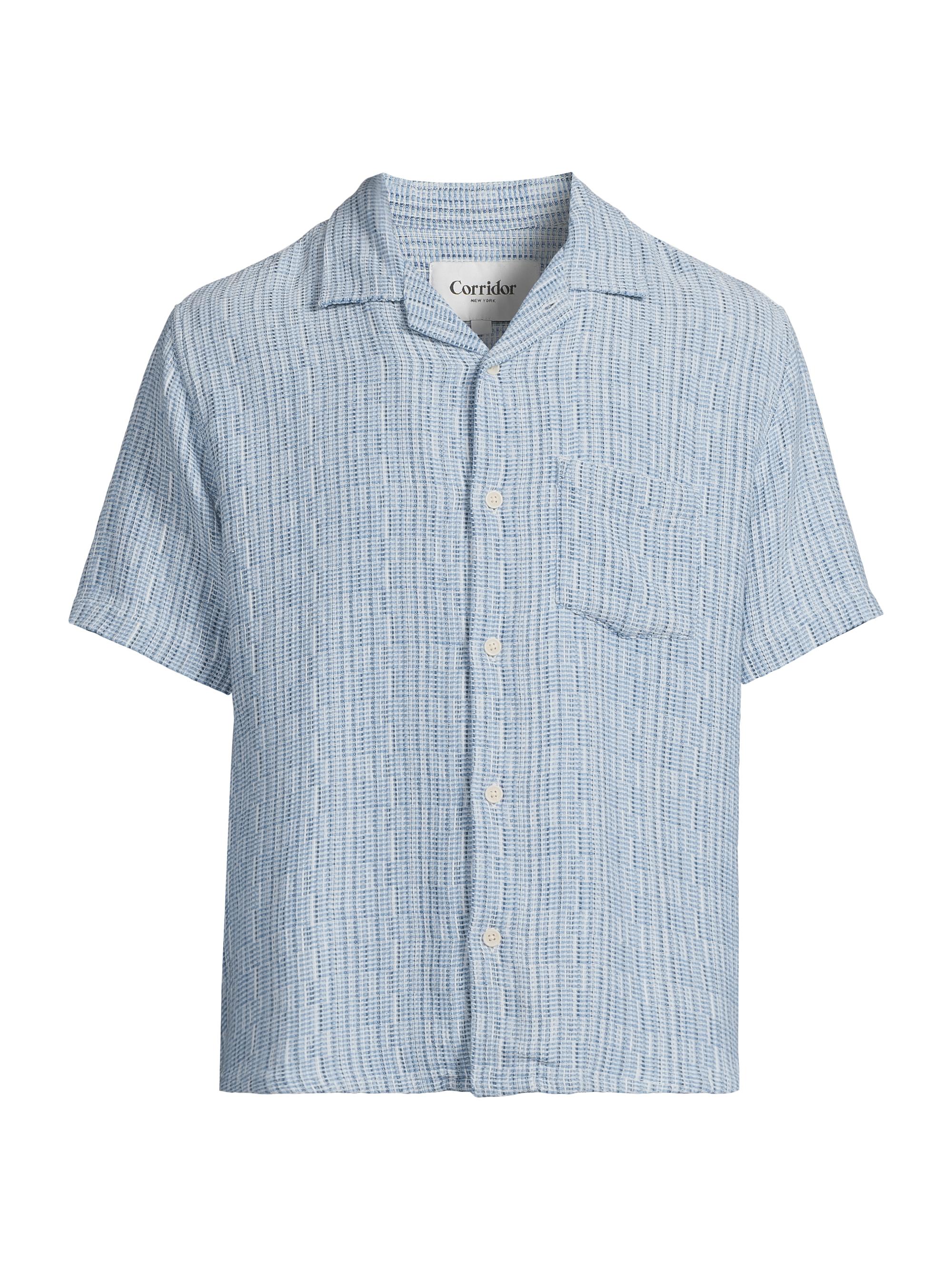 Corridor Men's Resonance Rainbow Weave Camp Shirt - Indigo