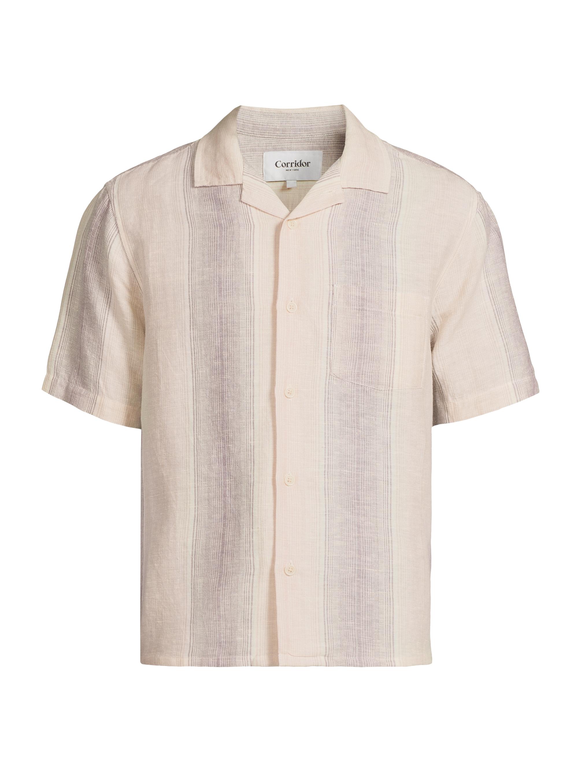 Corridor Men's Resonance Sunset Stripe Camp Shirt - Violet