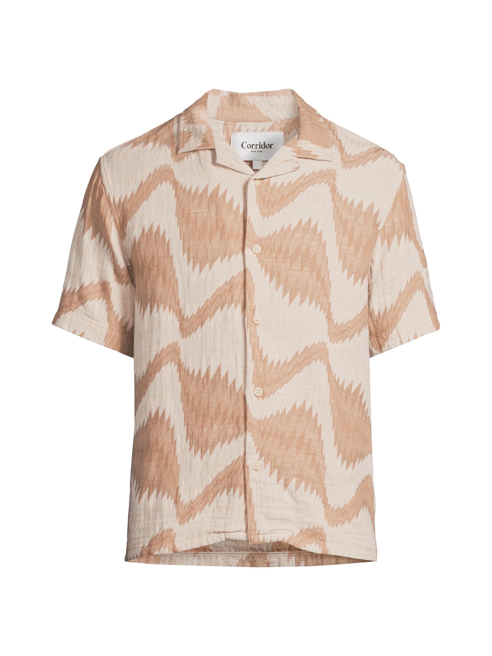 Corridor Men's Resonance Jacquard Camp Shirt - Natural