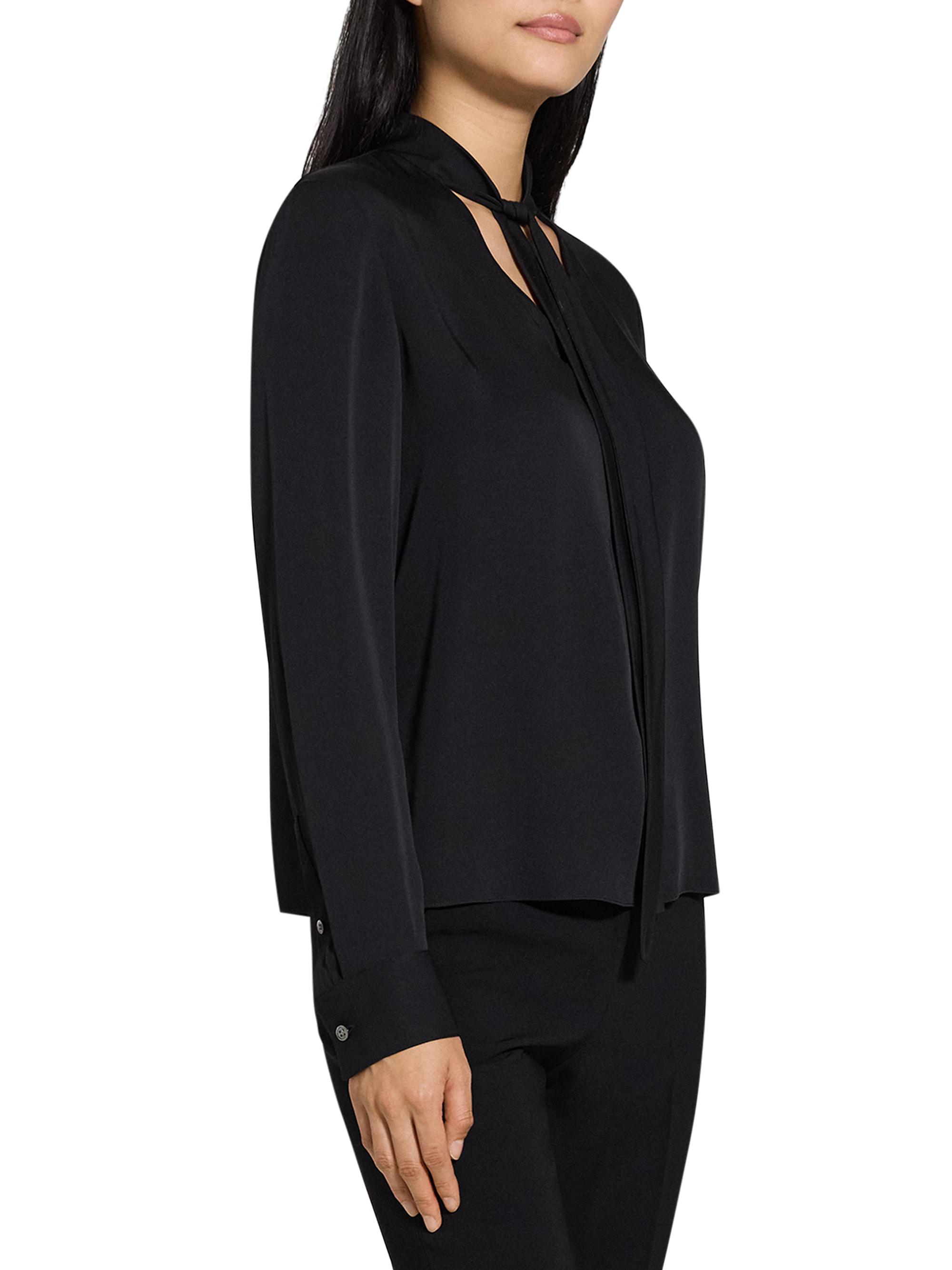 Theory Silk Tie-Neck Blouse | Saks Fifth Avenue