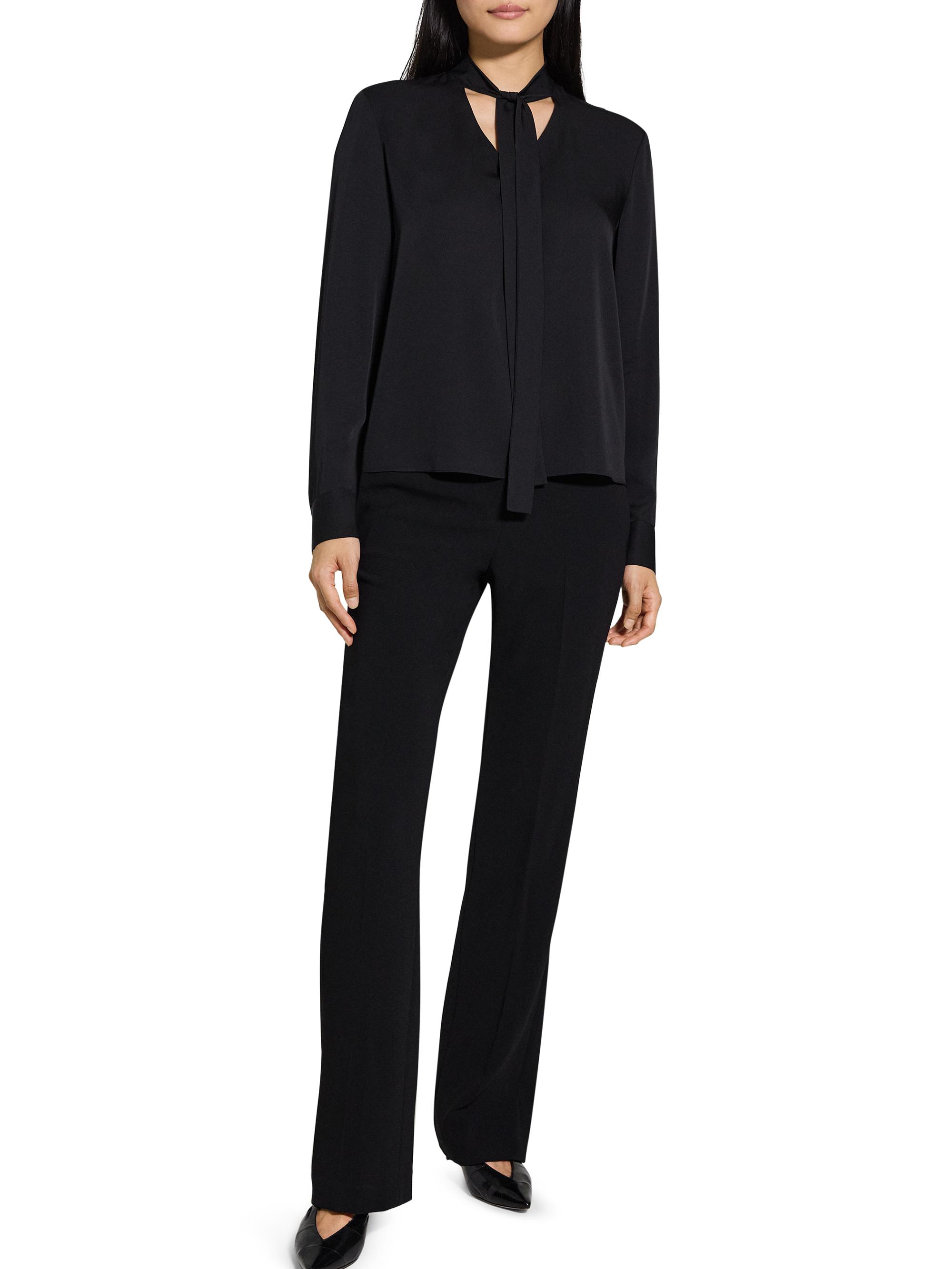 Theory Silk Tie-Neck Blouse | Saks Fifth Avenue
