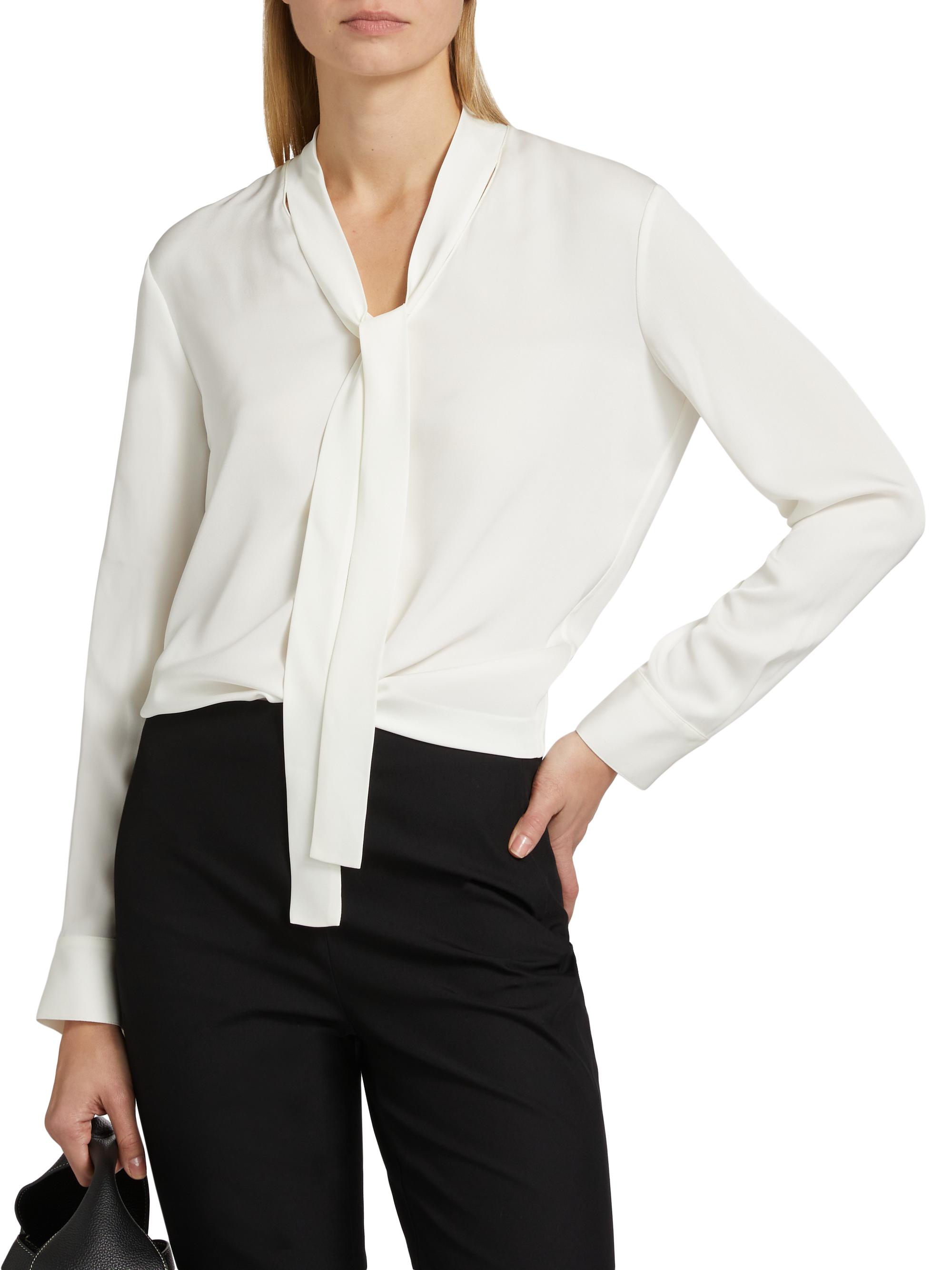 25SS Theory Open Nk Tie Blouse ボウタイブラウス Theory Silk Tie-Neck Blouse | Saks Fifth Avenue