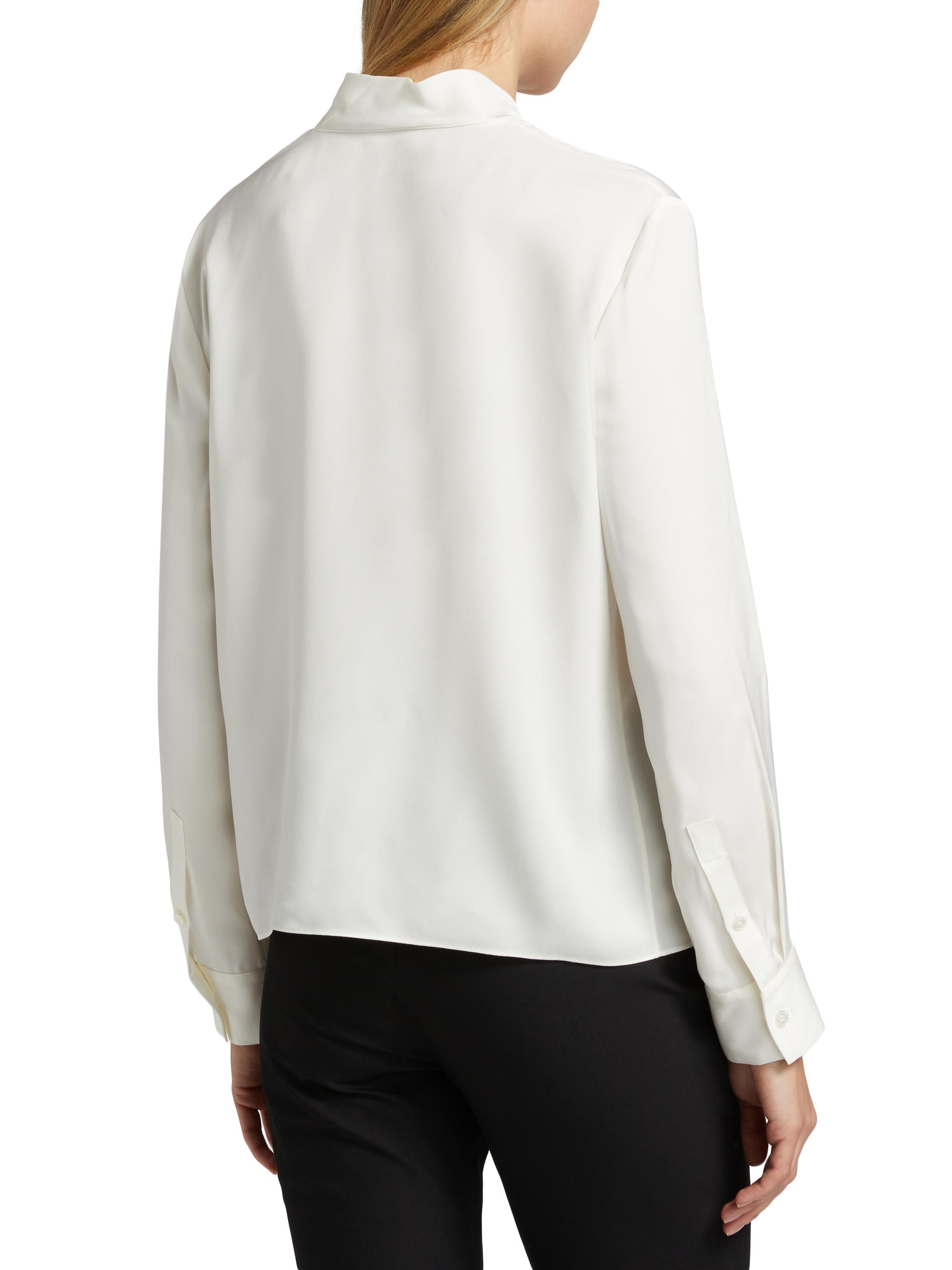 Theory Silk Tie-Neck Blouse | Saks Fifth Avenue