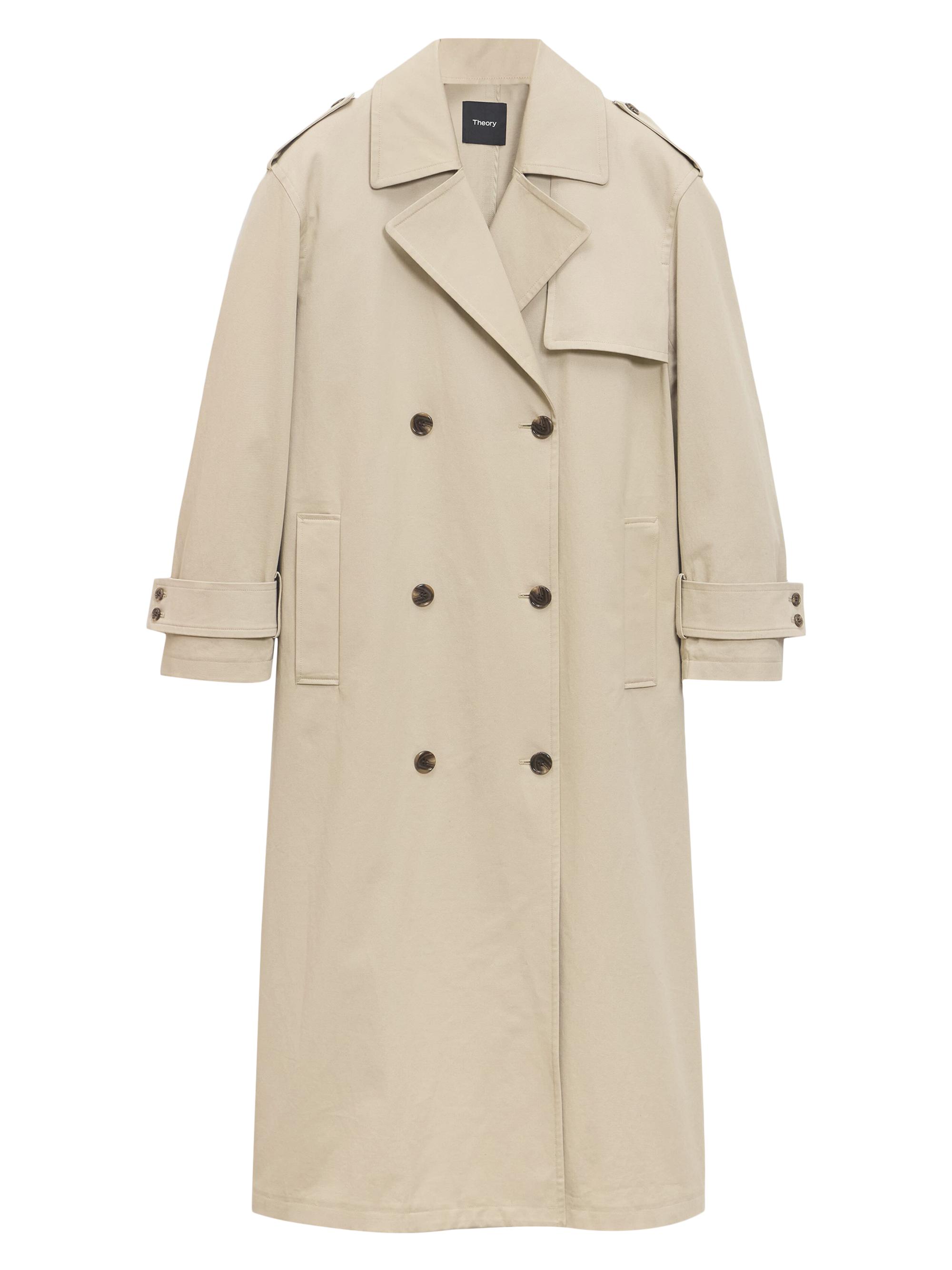 Theory Double Breasted Trench A トレンチコート Theory Cotton Oversized Double-Breasted Trench Coat | Saks Fifth