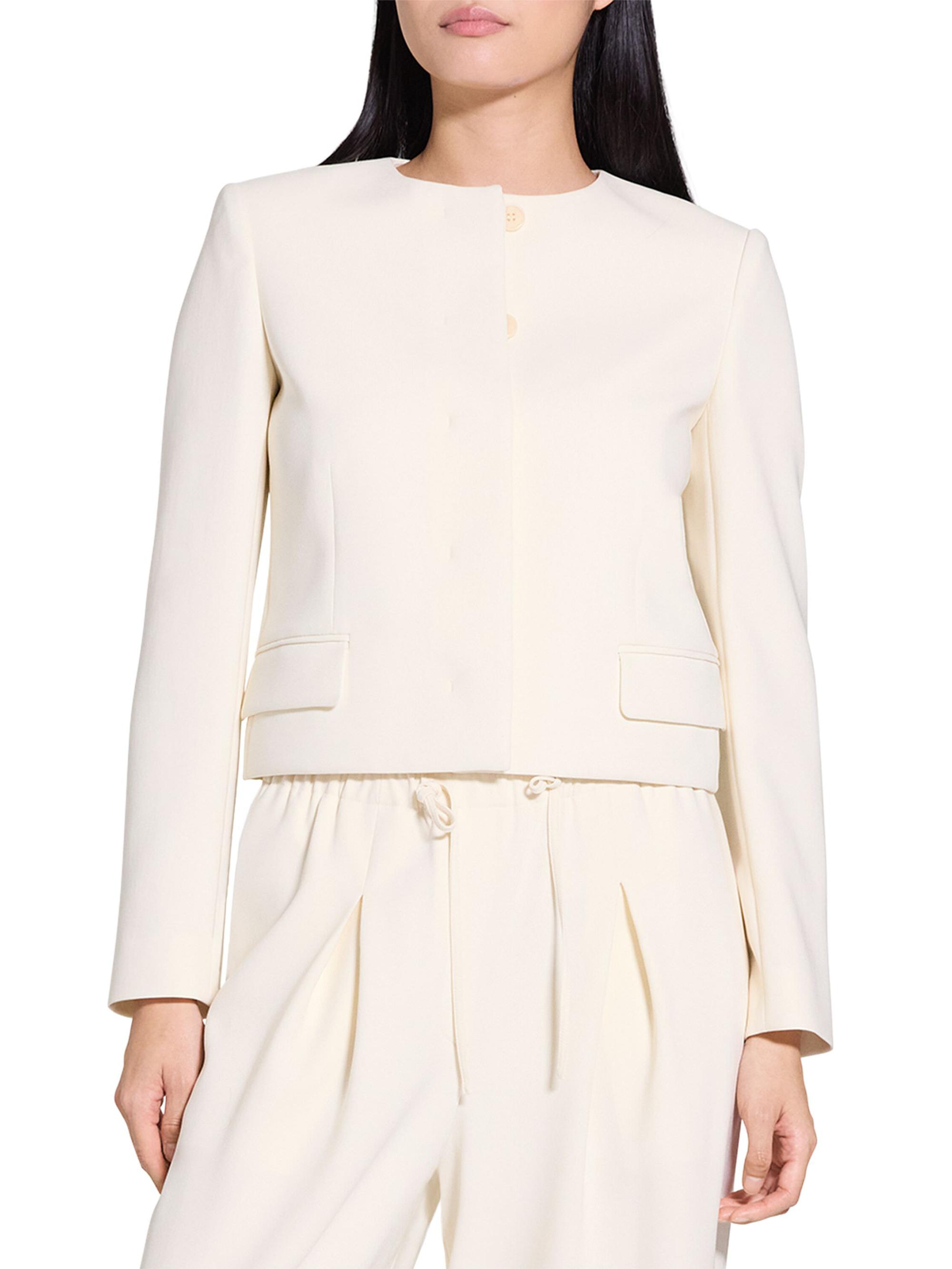 ORGUE ＊ No collar pearl coat Theory Crepe Collarless Jacket | Saks Fifth Avenue