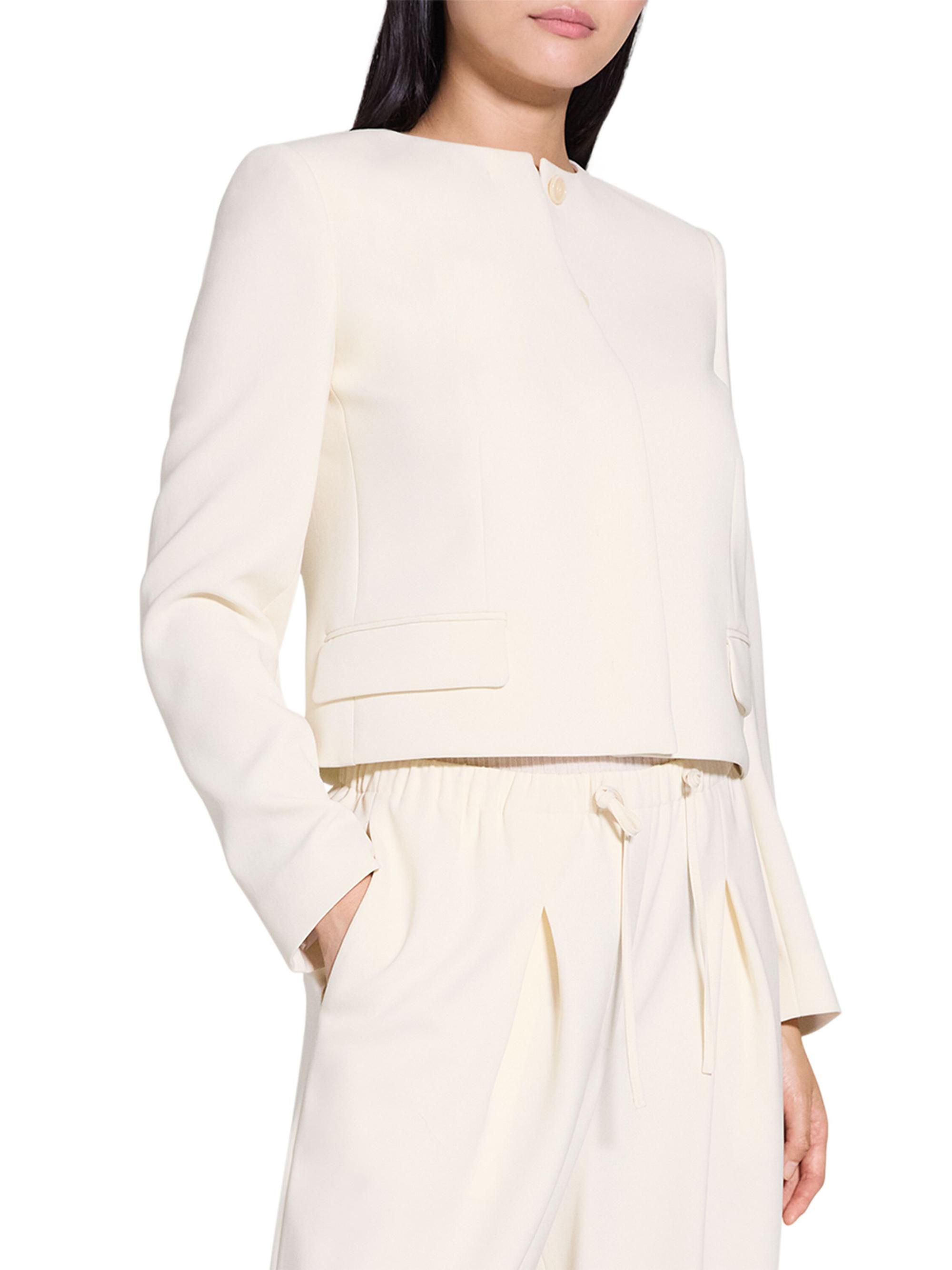 Theory Crepe Collarless Jacket | Saks Fifth Avenue