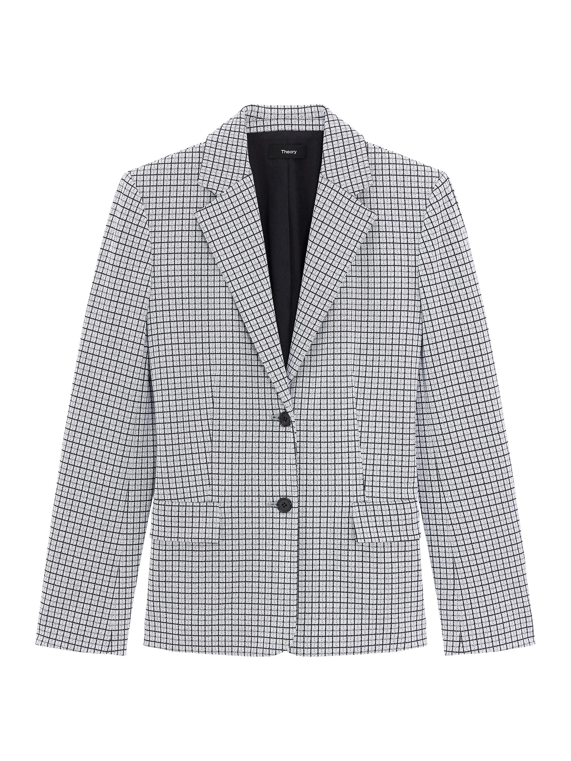Theory Women's Grid Two-Button Jacket - Fog Multi