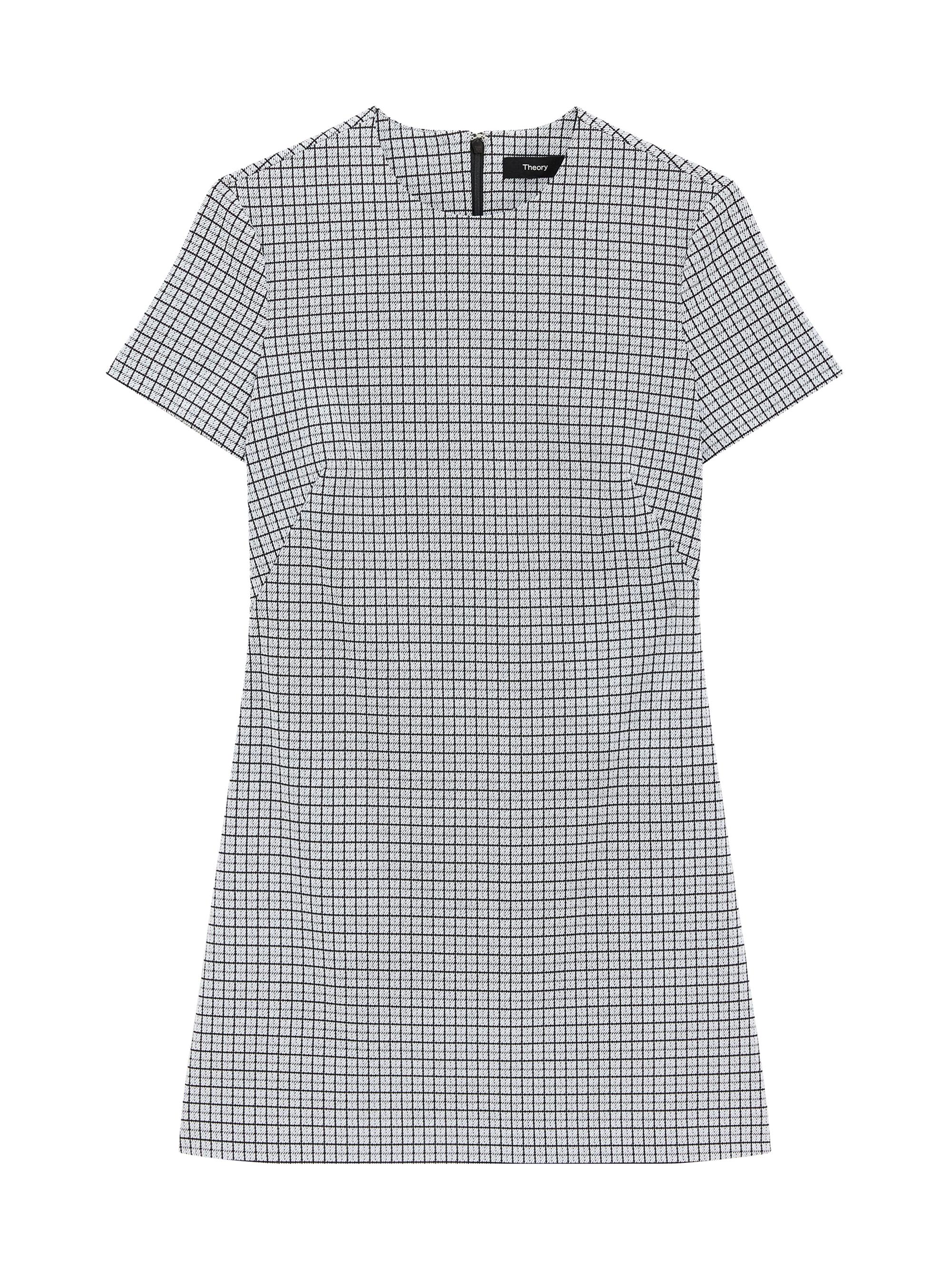 Theory Women's Grid A-Line Minidress - Fog Multi