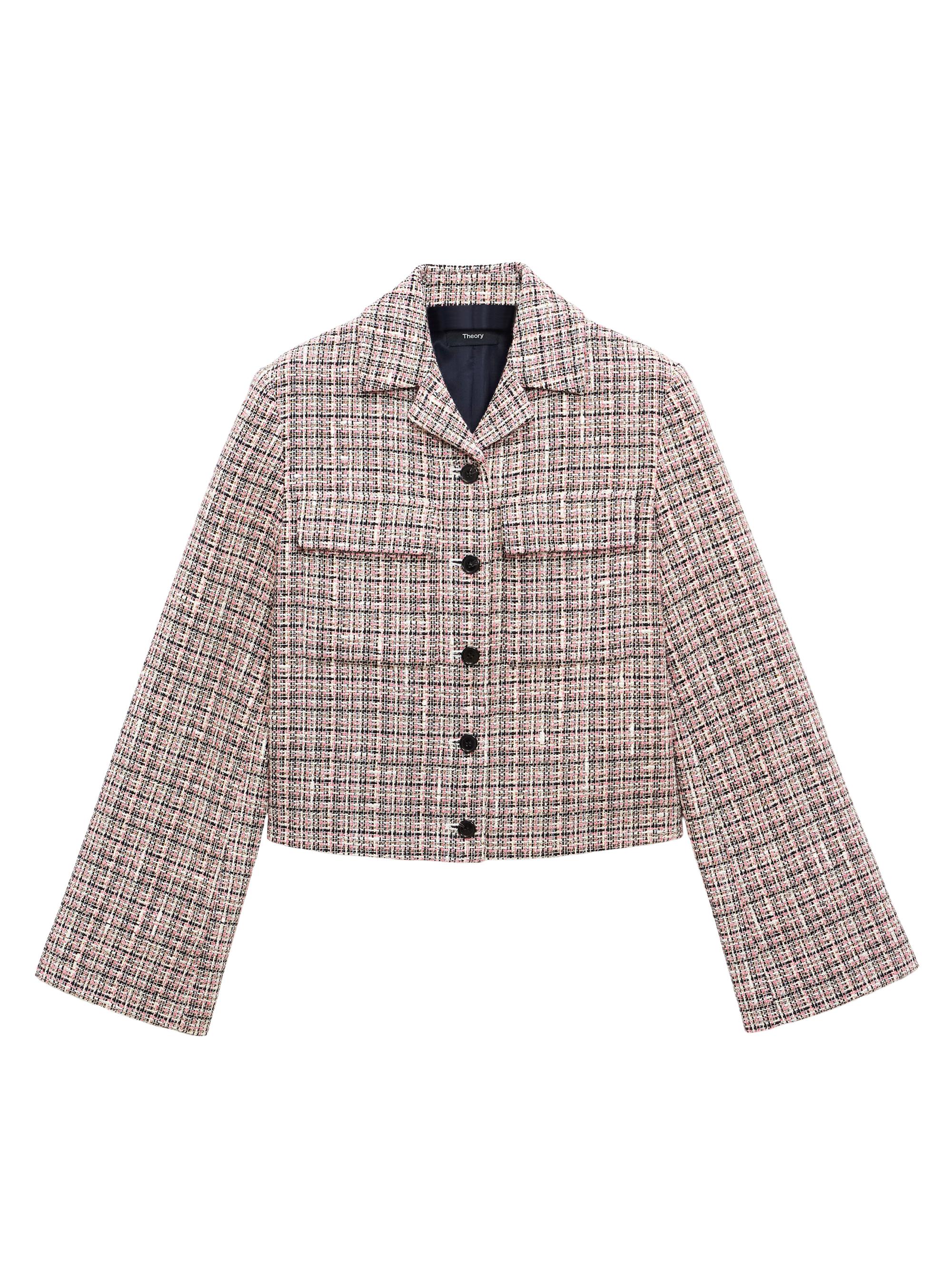 Theory セオリー Holiday Tweed PKT Crop JKT Theory Holiday Tweed Cropped Jacket in Black | Lyst