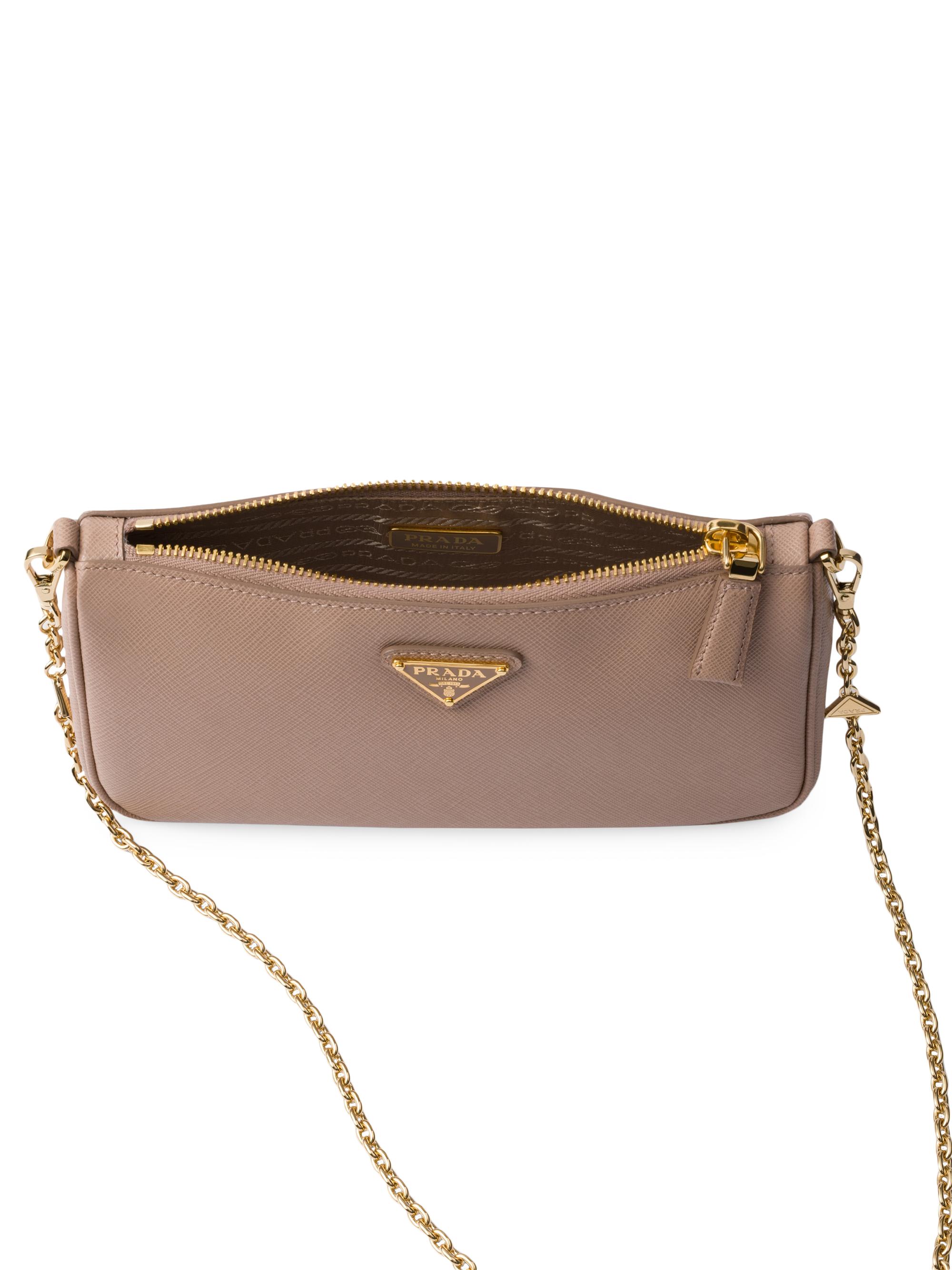 バッグ PRADA leather mini hand bag brown Prada Leather mini bag for Women - Brown in UAE | Level Shoes