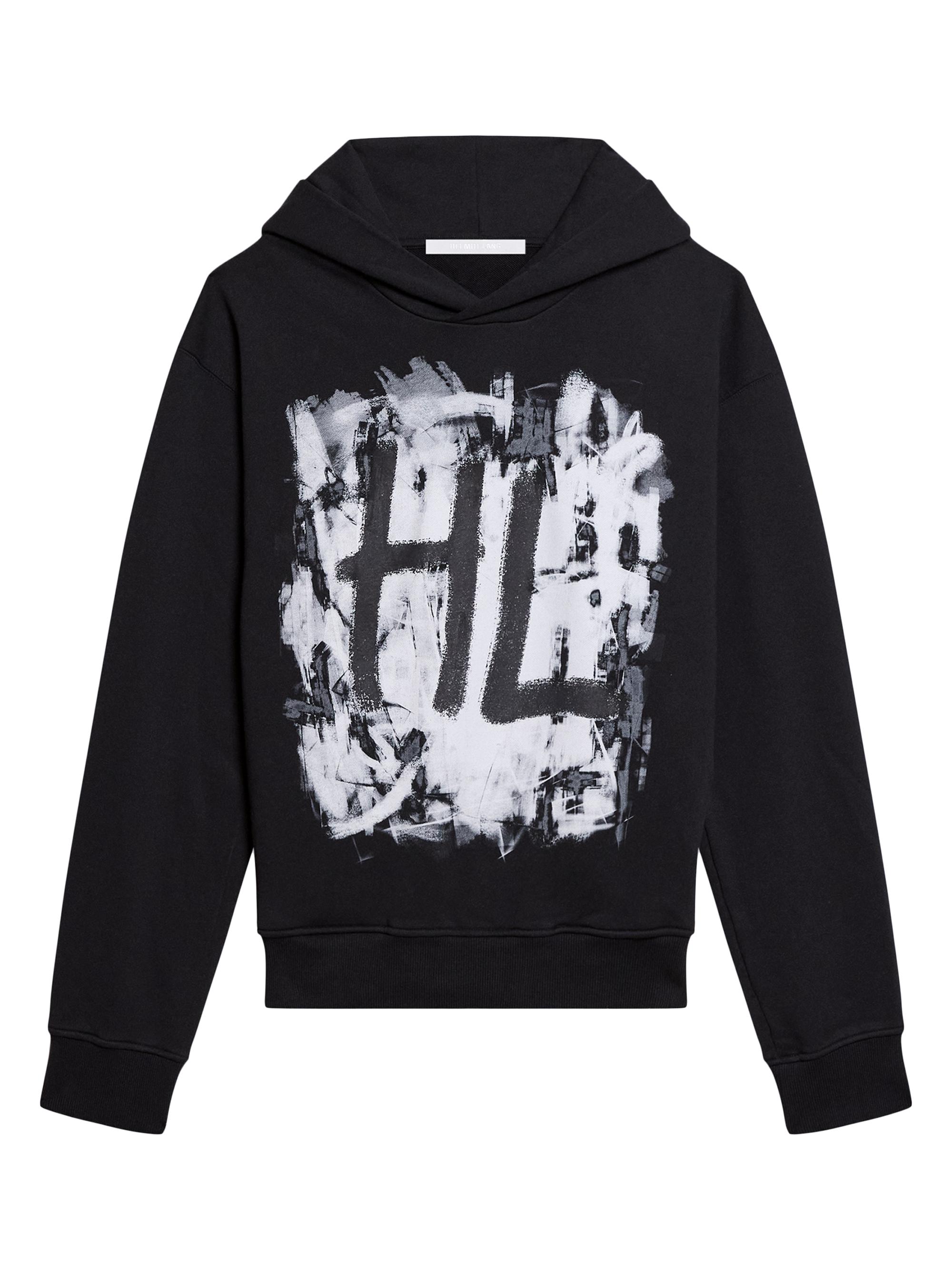Helmut Lang Men's Scribble Cotton Hoodie - Black White