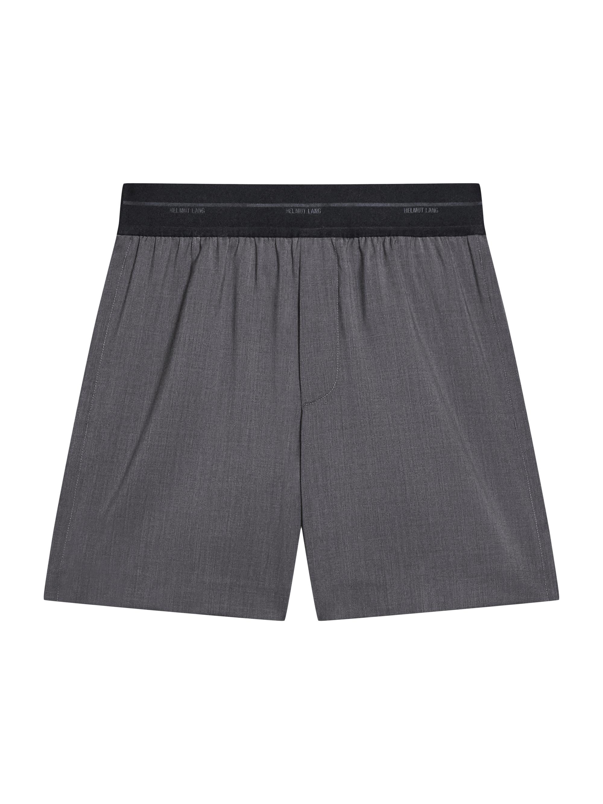 Helmut Lang Men's Car Wool Suit Shorts - Light Grey Melange