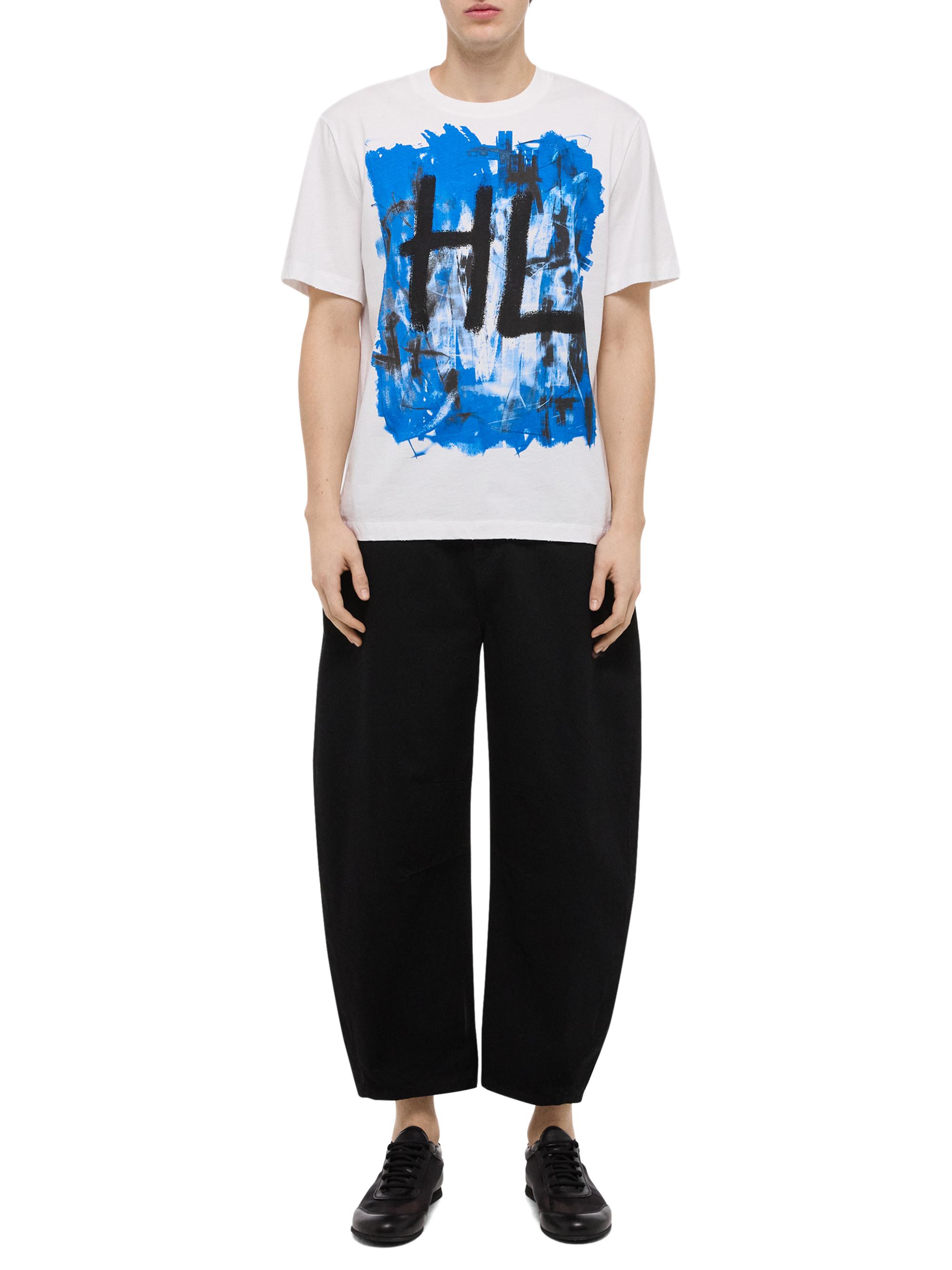 Helmut Lang Men's Scribble Crewneck T-Shirt - White Blue