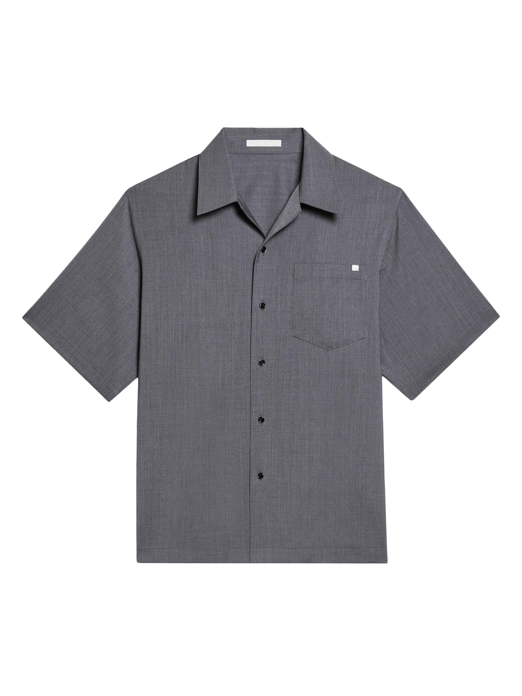 Helmut Lang Men's Boxy-Fit Wool Shirt - Lightgreymelange
