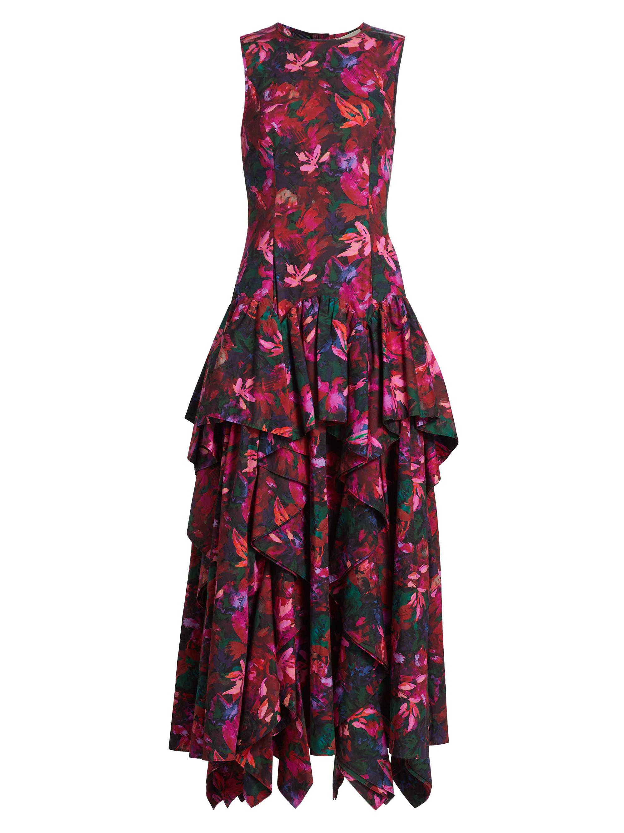 Ulla Johnson Women's Mural Floral Cotton Poplin Midi-Dress - Hibiscus