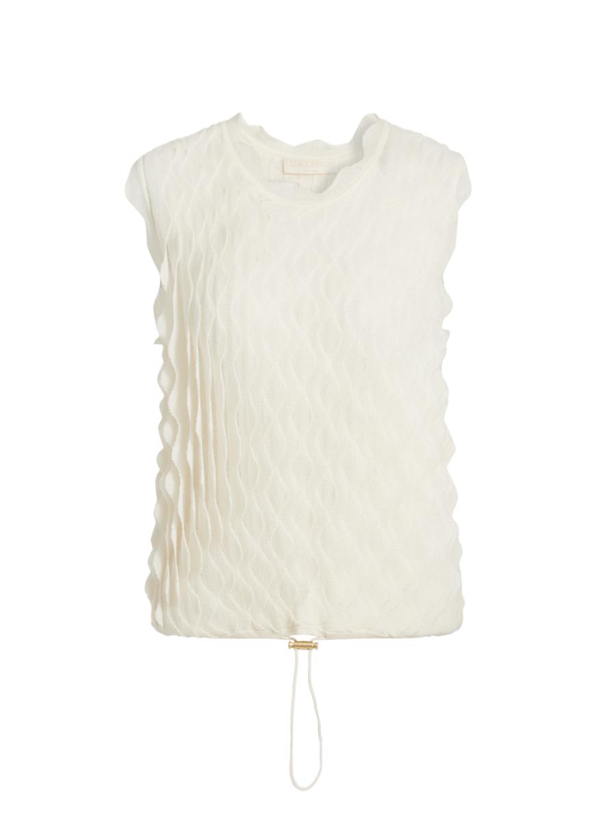 Ulla Johnson Maelys Scallop Ruffle Knit Top | Saks Fifth Avenue