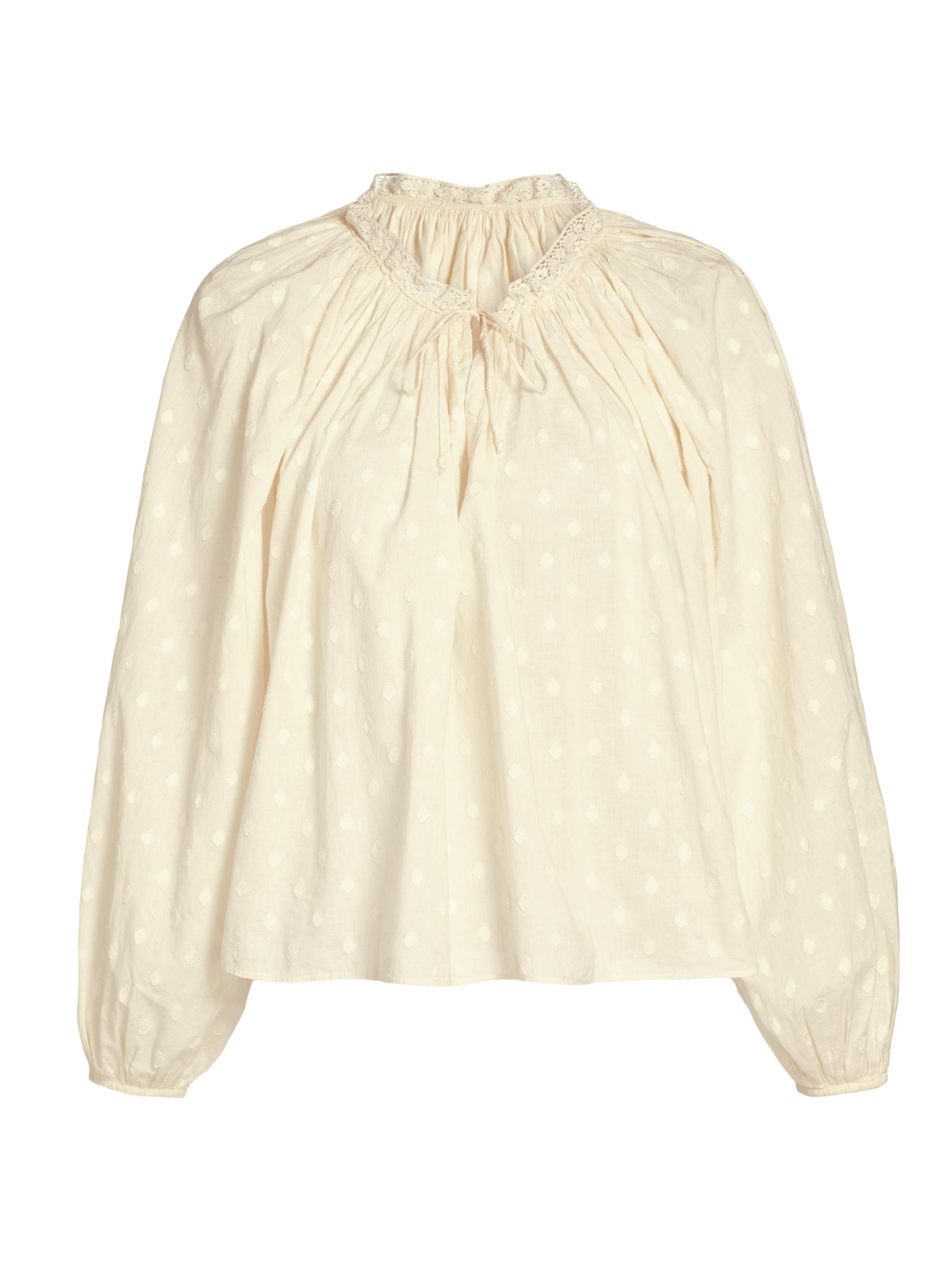 Ulla Johnson Women's Ada Cotton Keyhole Blouse - Pristine