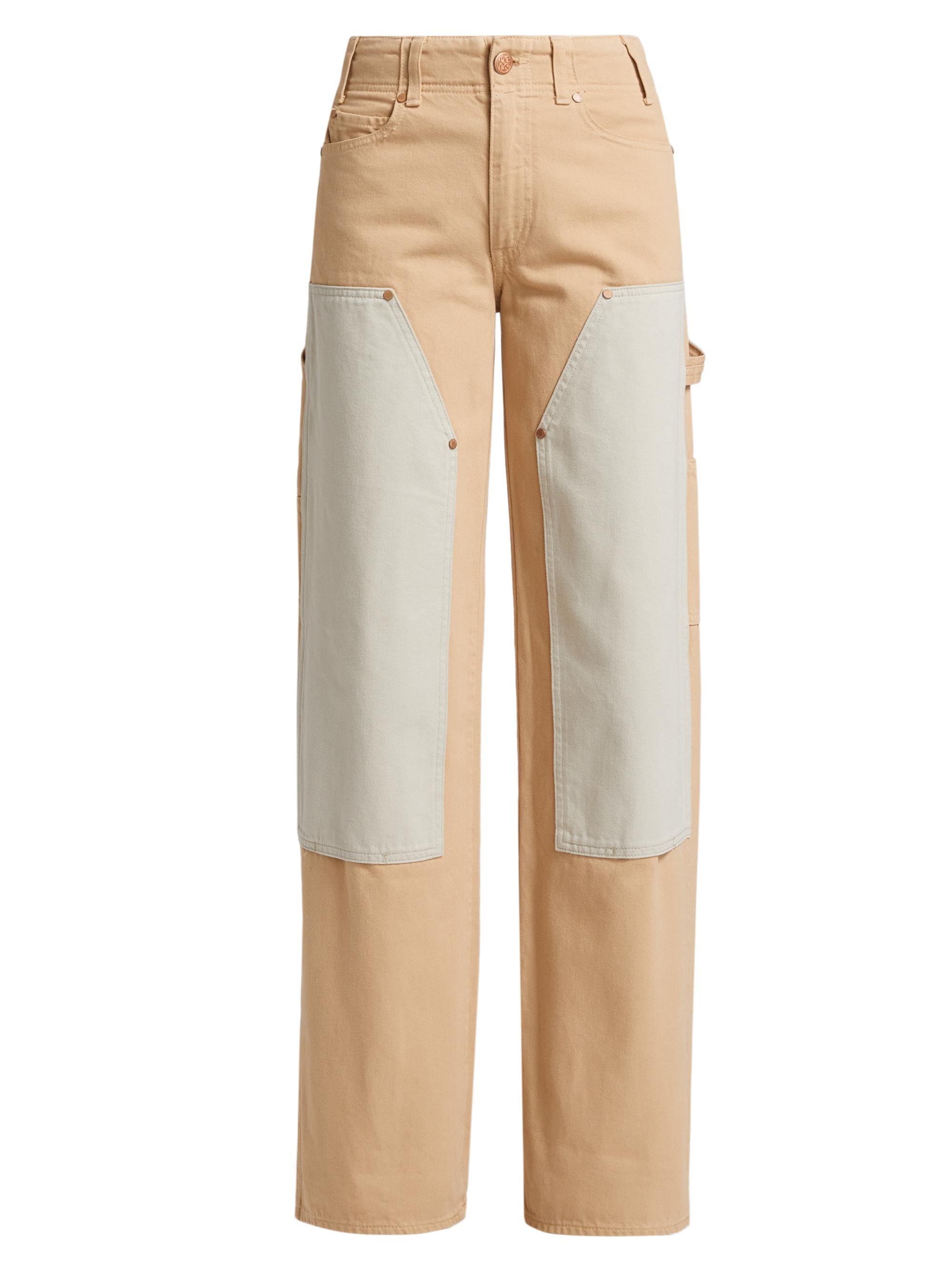 Ulla Johnson Women's The Olympia High-Rise Carpenter Jeans - Limestone Patchwork