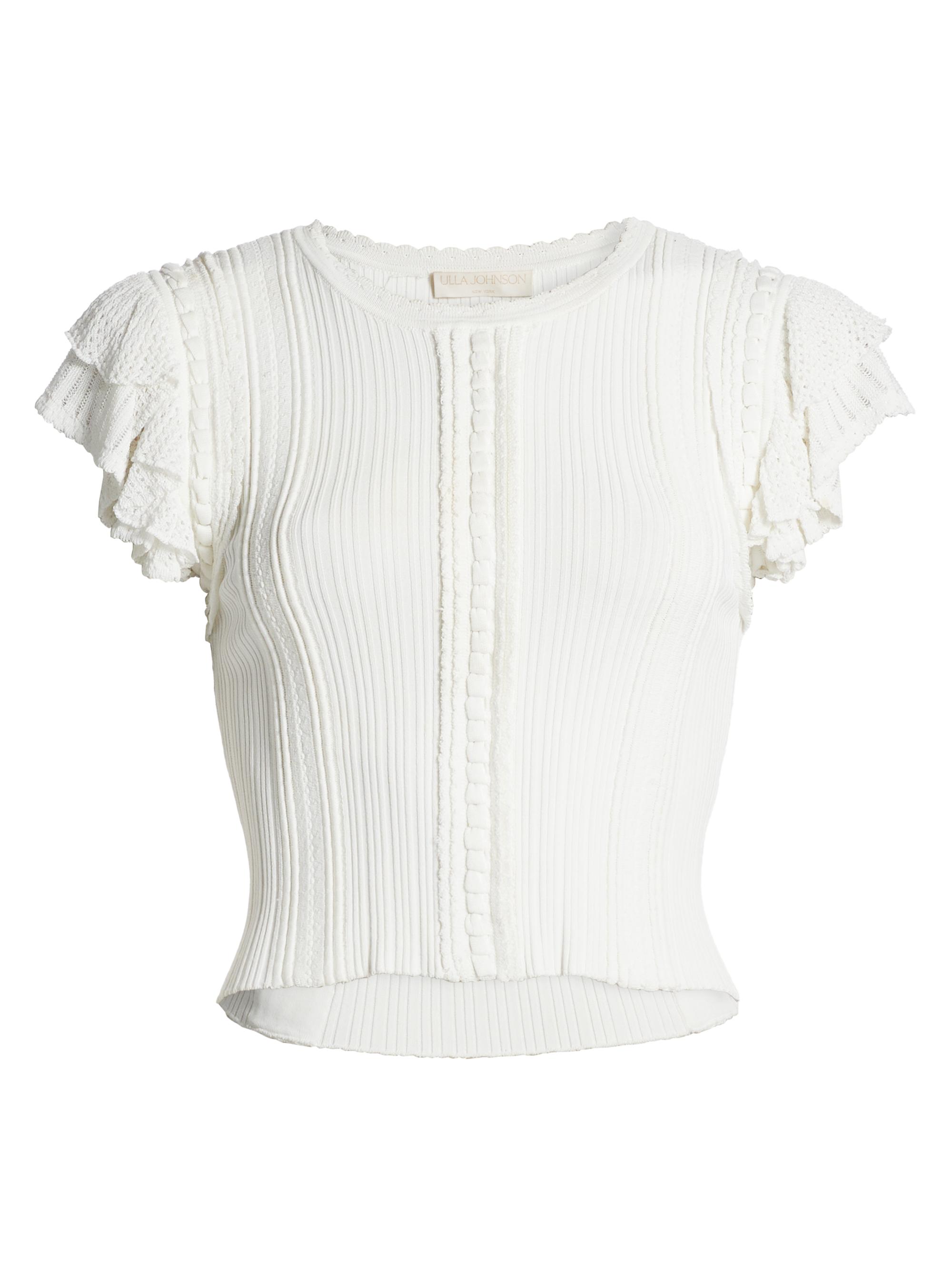 Ulla Johnson Women's Giulia Ruffle Top - Pristine