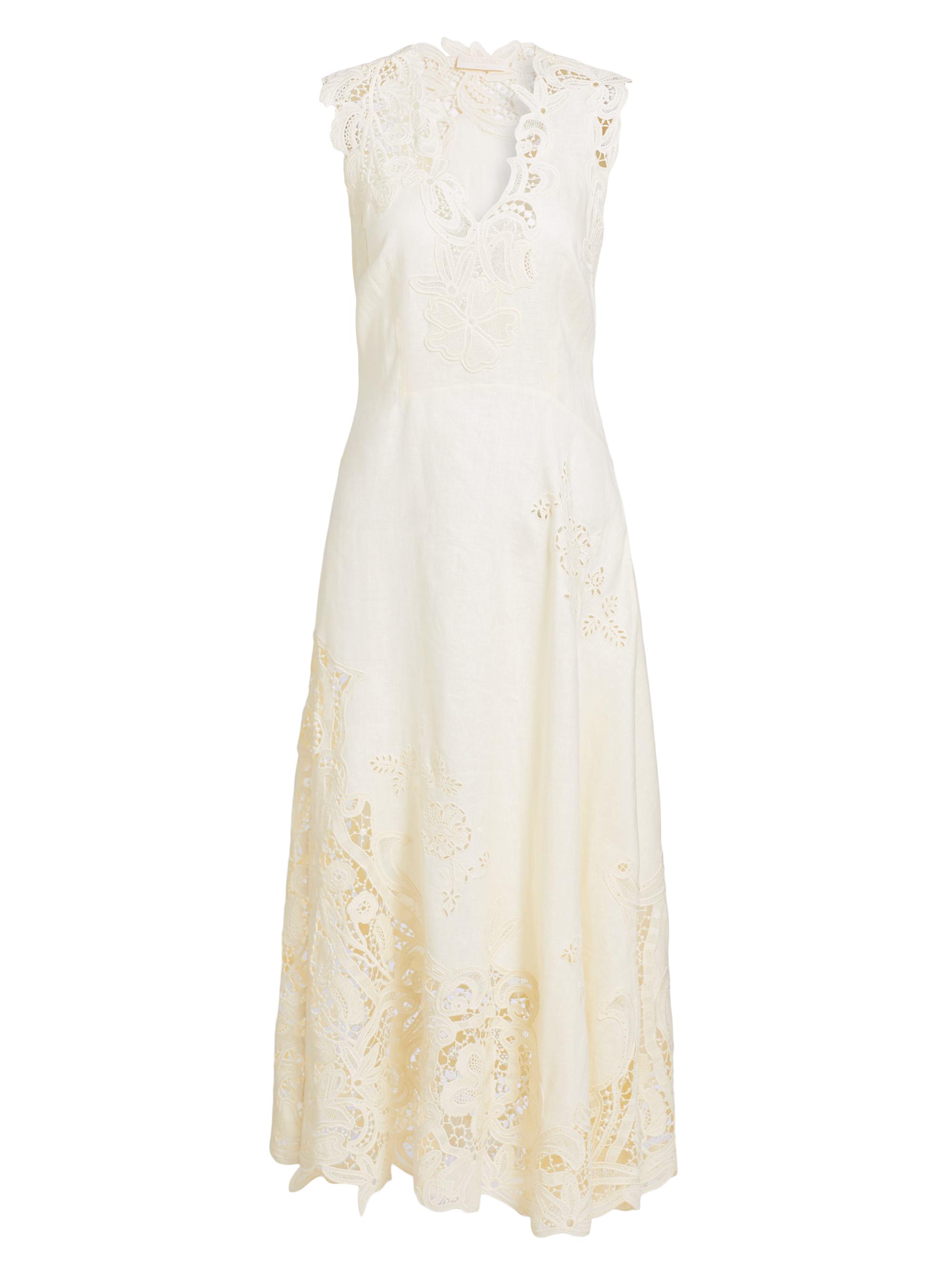 Ulla Johnson Women's Olivette Floral Lace Linen Midi-Dress - Pristine