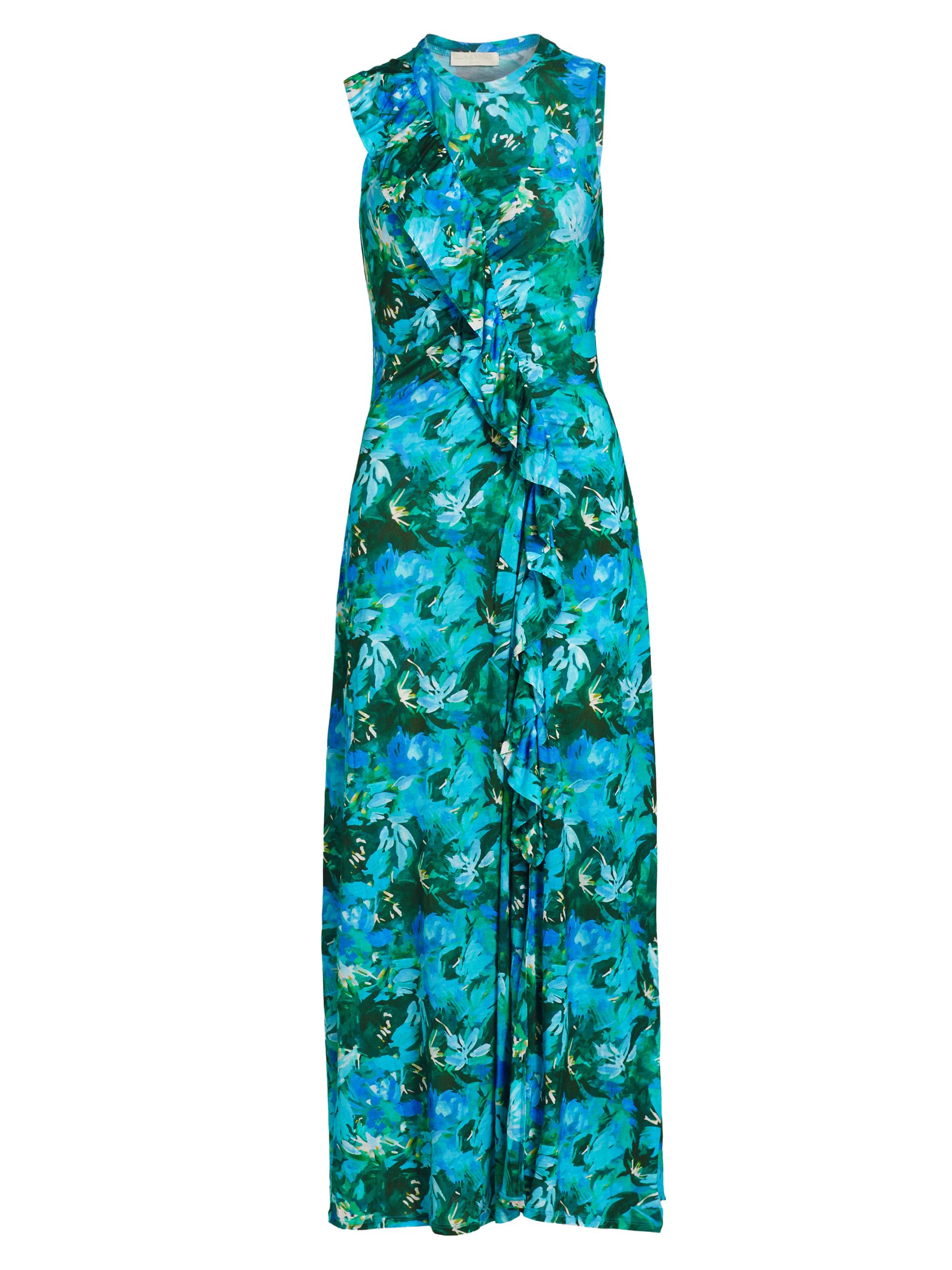 Ulla Johnson Women's Elise Floral Ruffle Midi-Dress - Azul