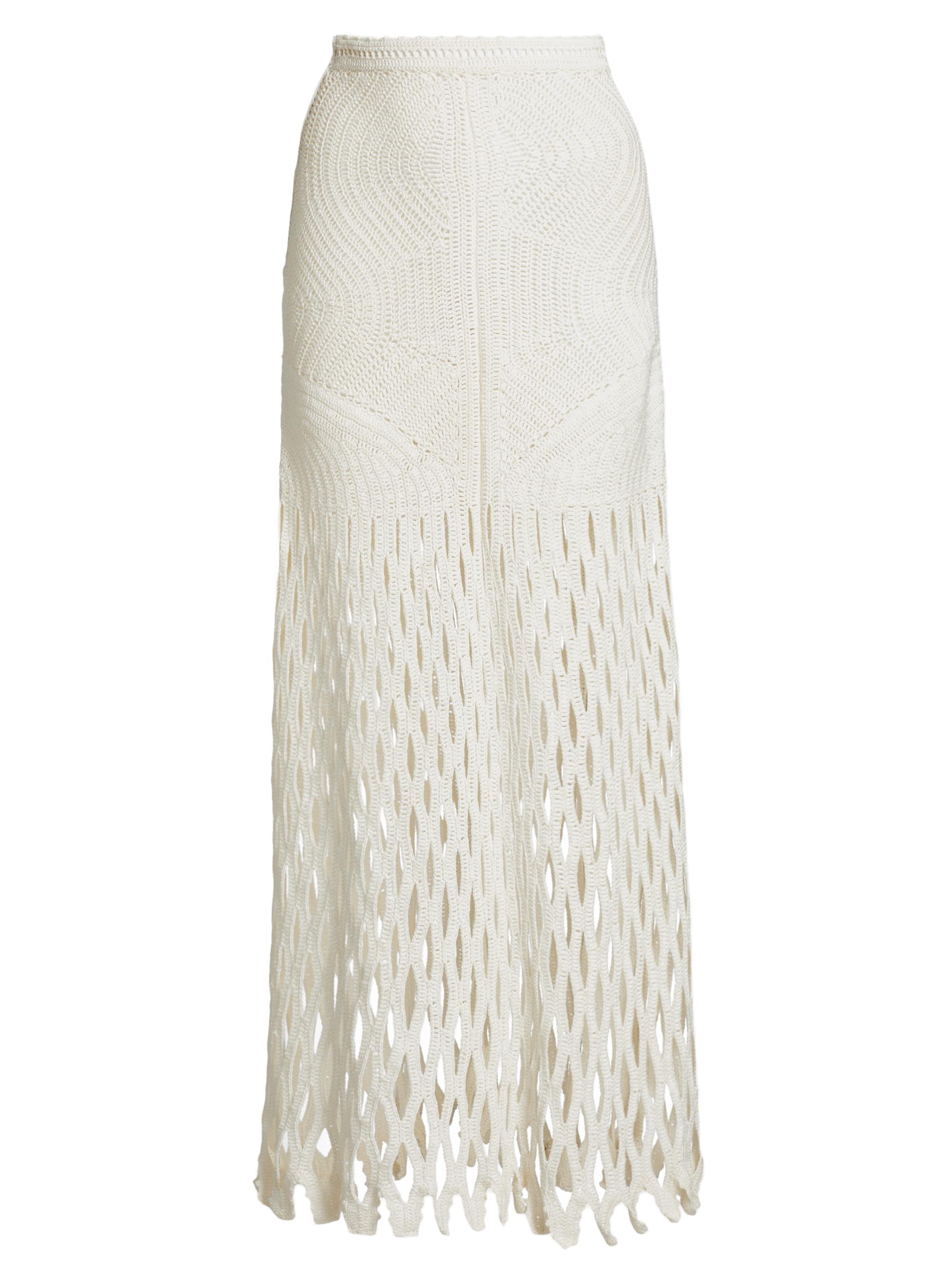 Ulla Johnson Women's Kalista Crochet Cotton Skirt - Cowrie